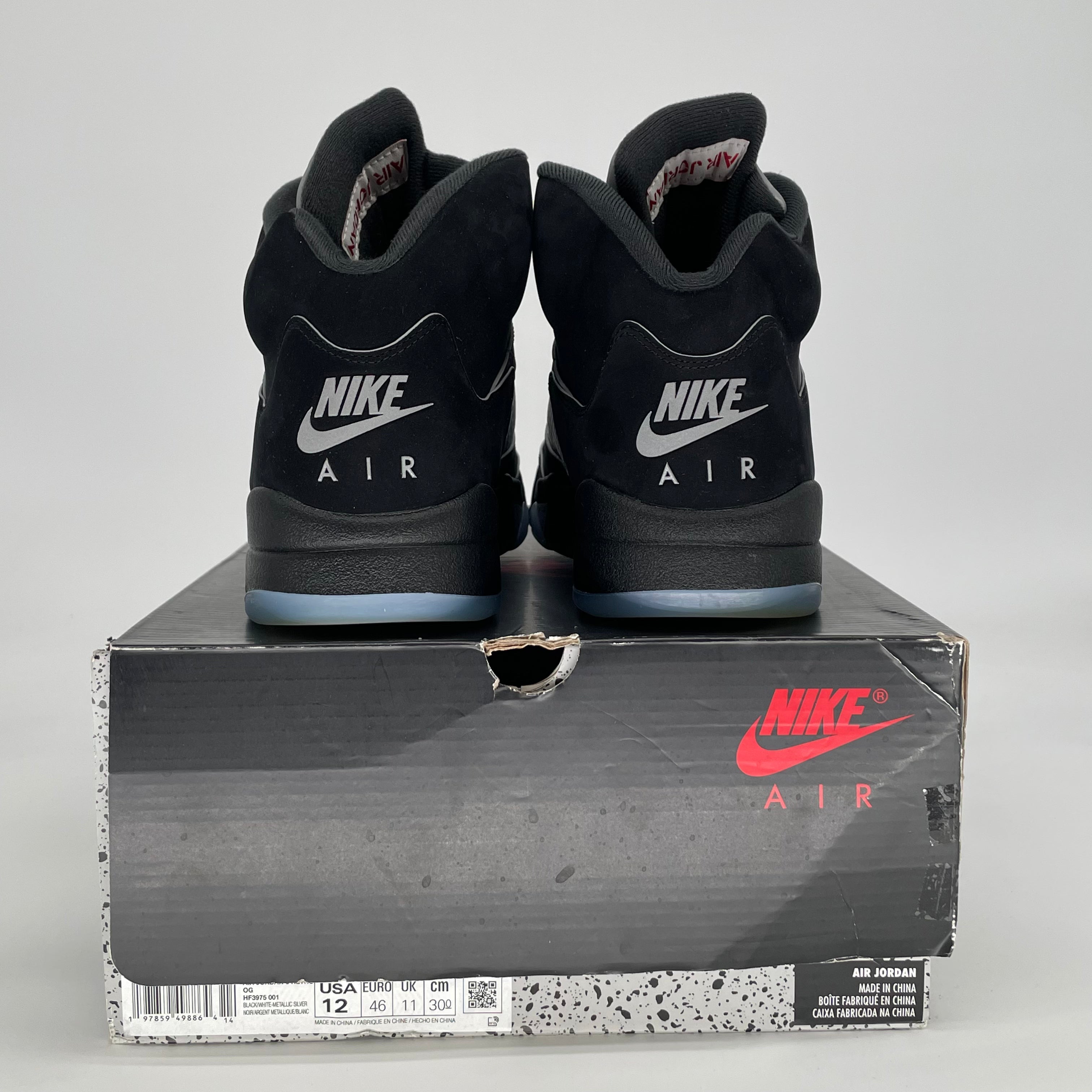 AIR JORDAN 5 BLACK METALLIC REIMAGINED HF3975-001 SIZE 12/13.5W