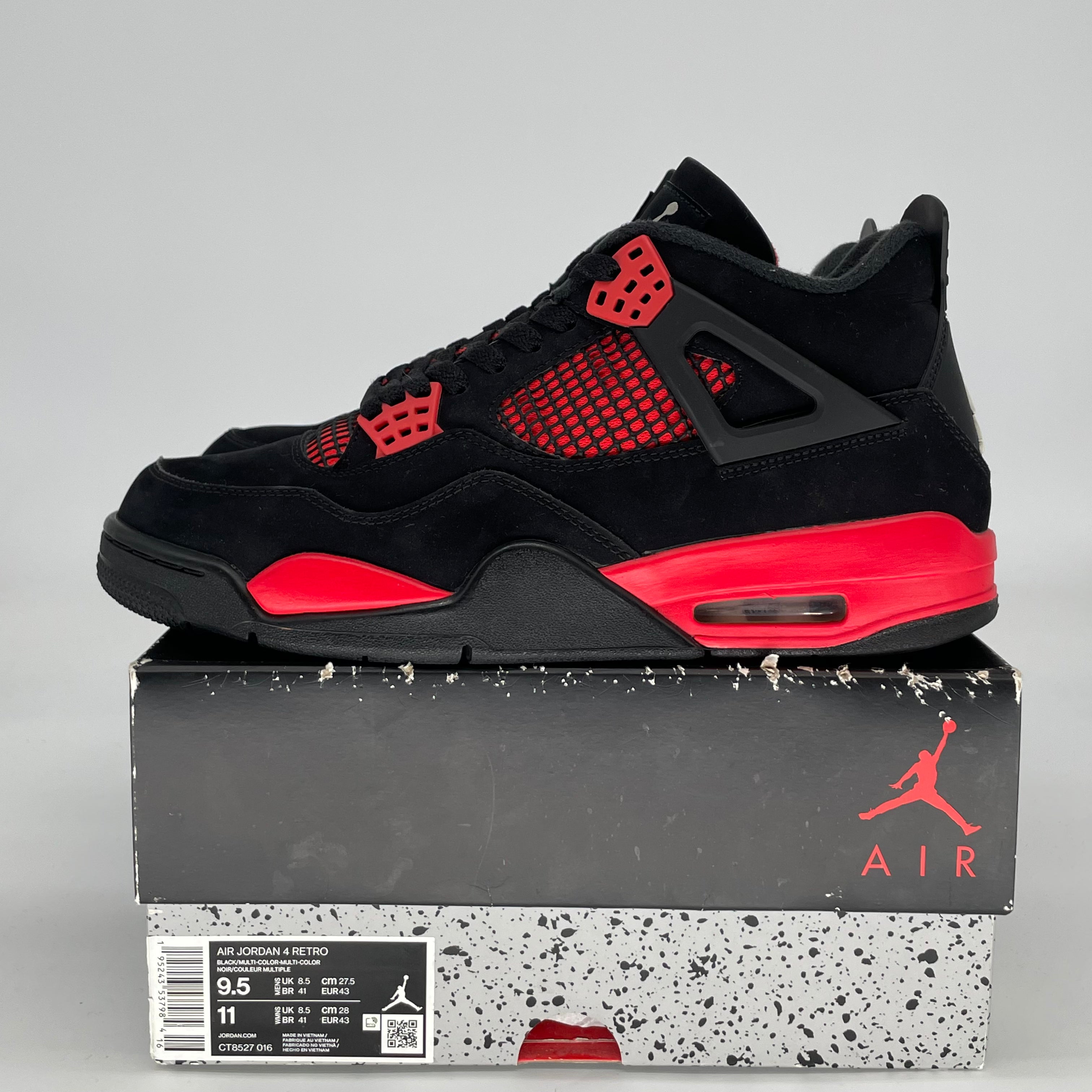 AIR JORDAN 4 RED THUNDER CT8527-016 SIZE 9.5/11W