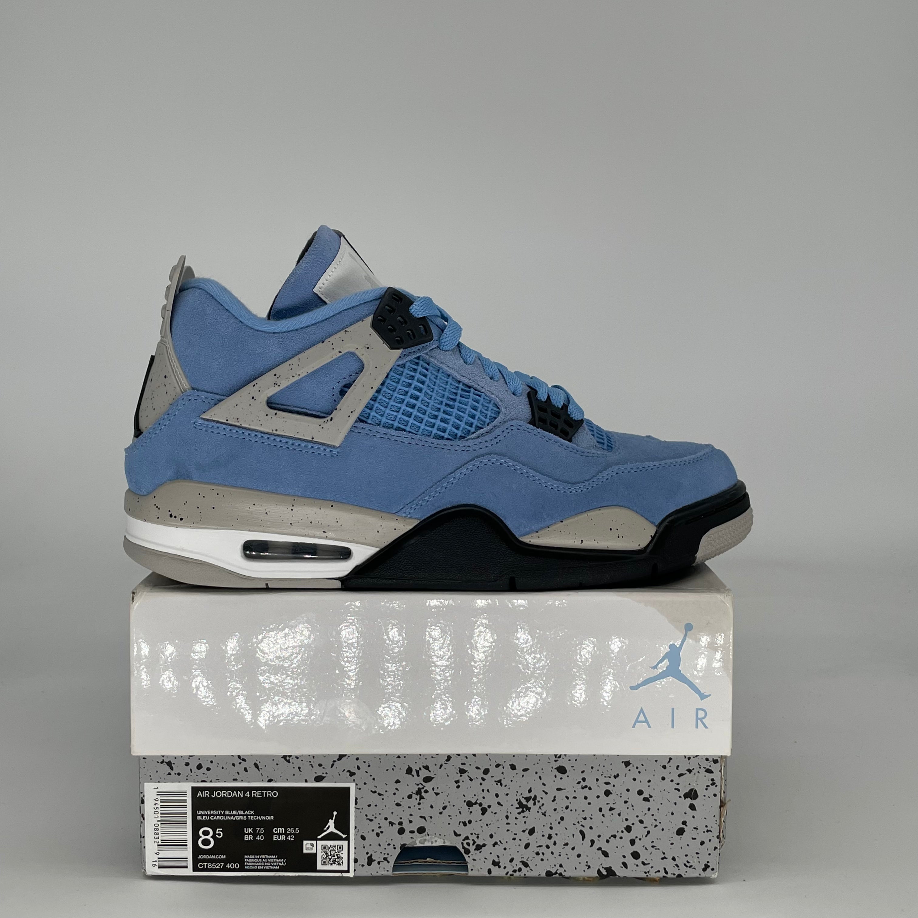 AIR JORDAN 4 UNIVERSITY BLUE CT8527-400 SIZE 8.5/10W