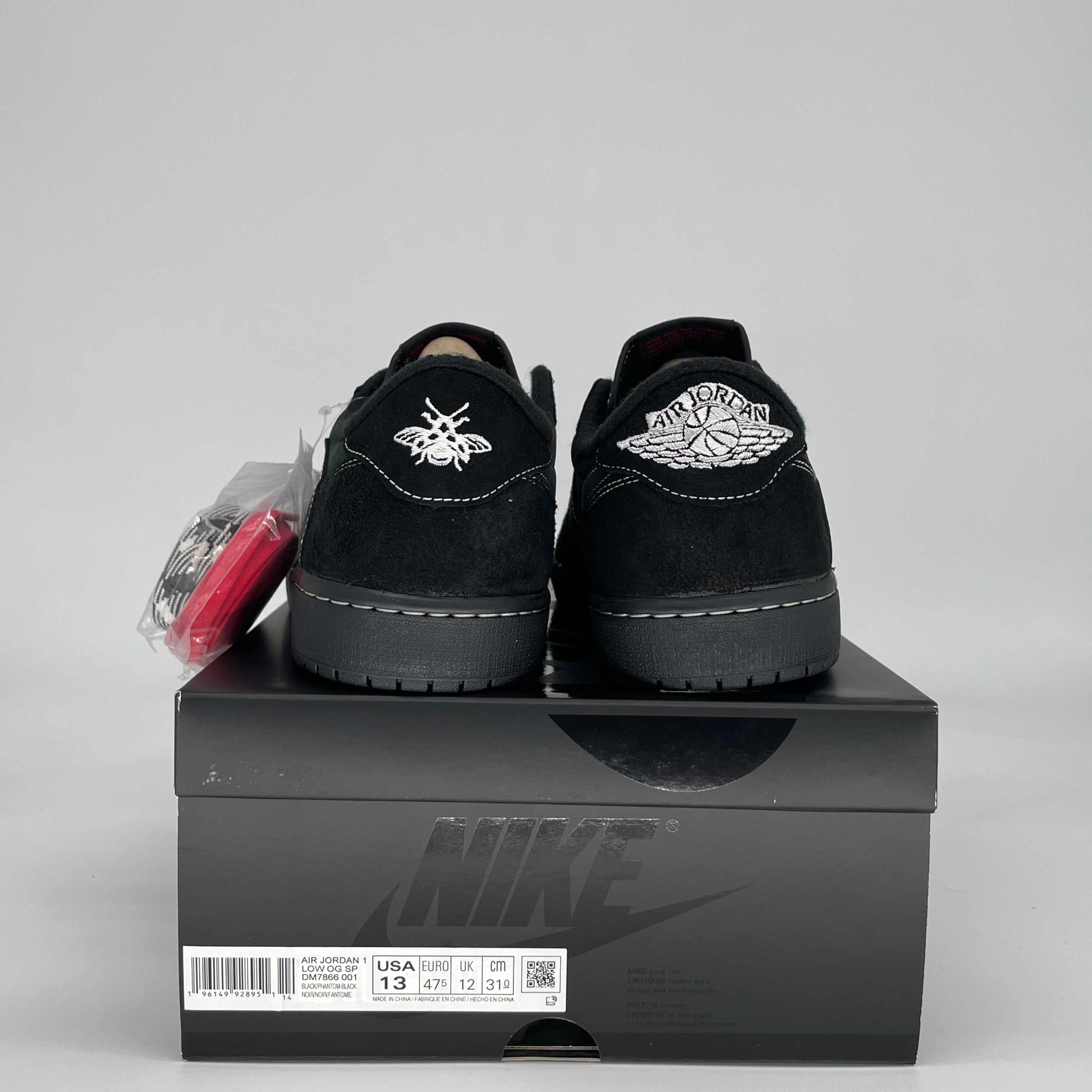 TRAVIS SCOTT X AIR JORDAN 1 LOW BLACK PHANTOM DM7866-001 SIZE 13/14.5W