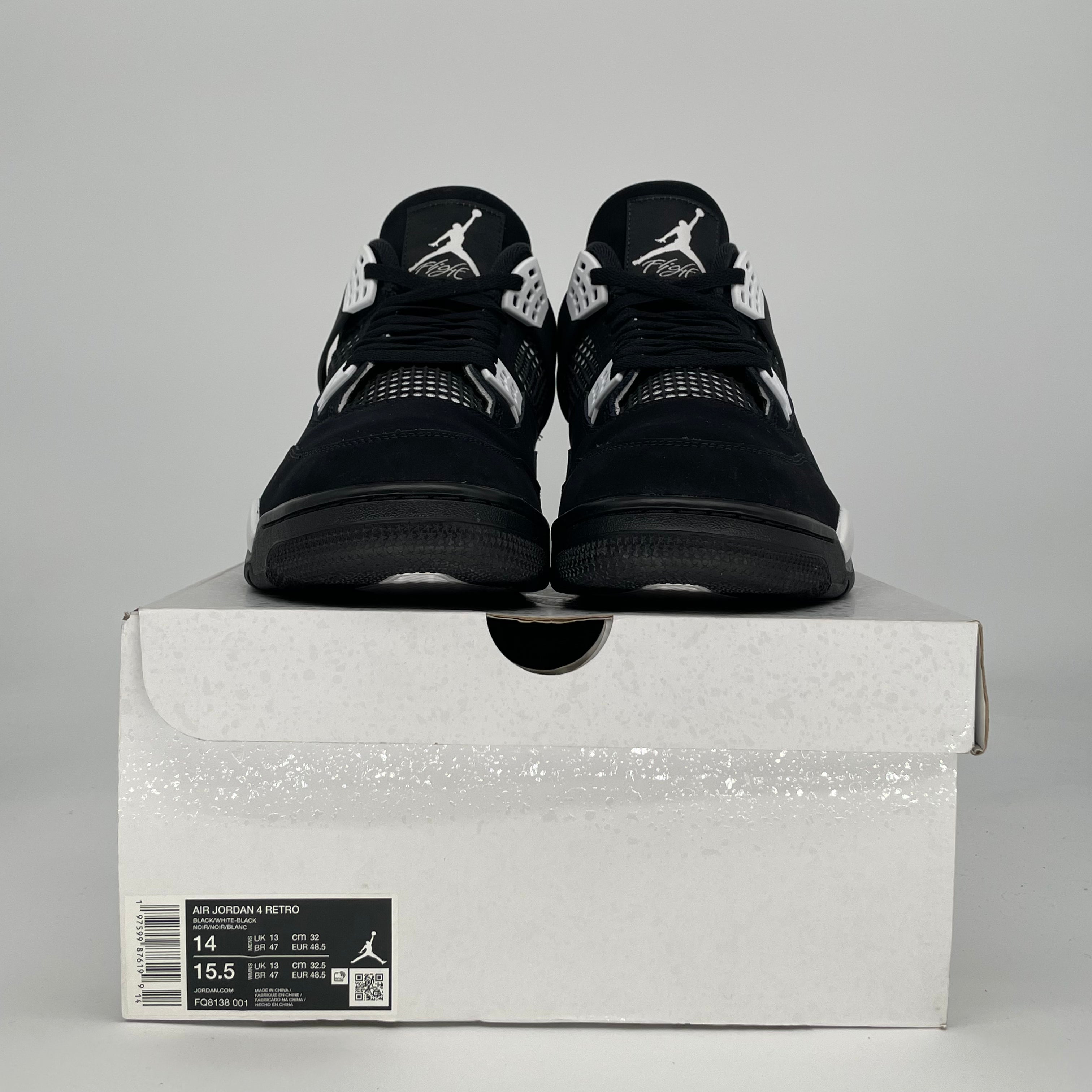 AIR JORDAN 4 WHITE THUNDER FQ8138-001 SIZE 14/15.5W