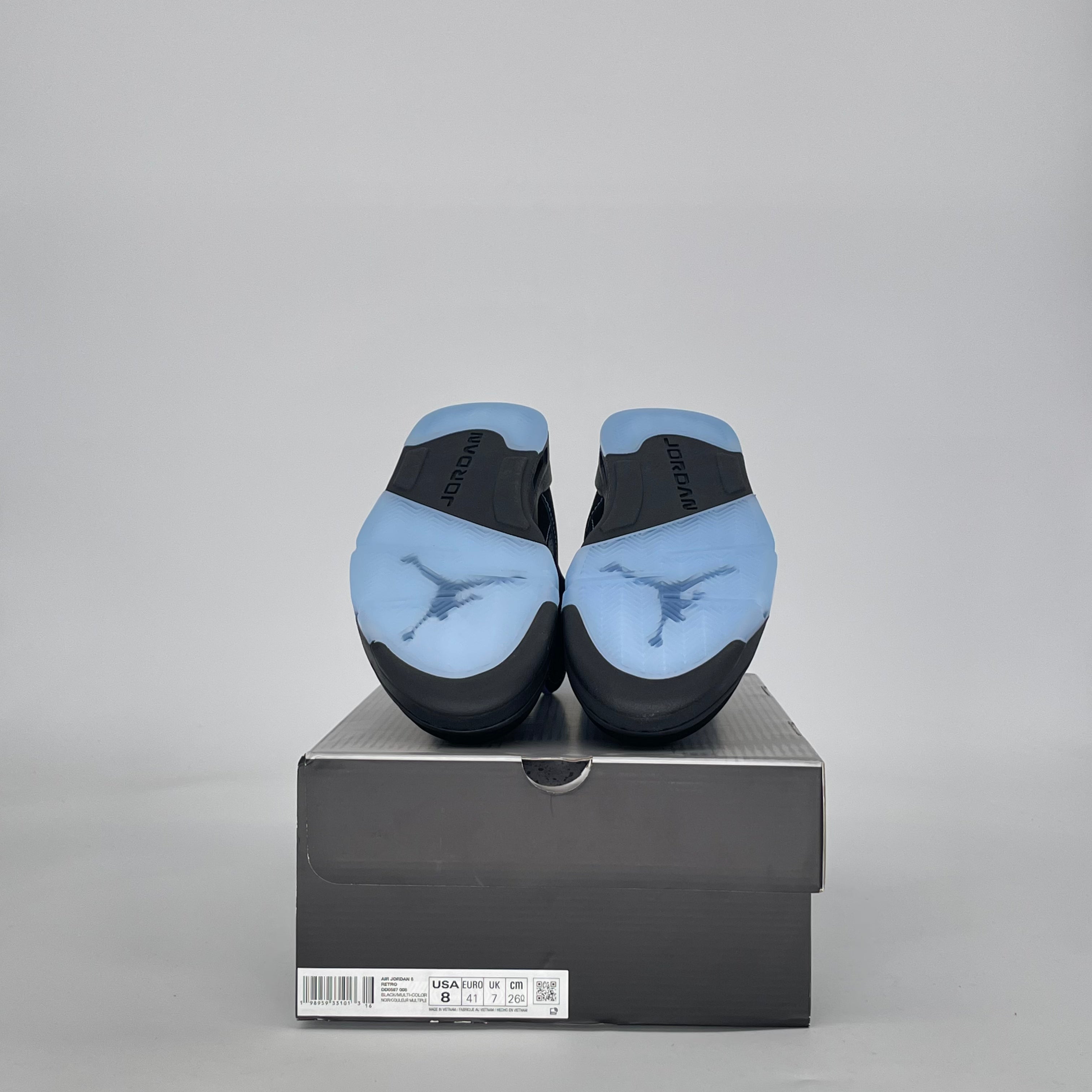 AIR JORDAN 5 BLACK UNIVERSITY BLUE DD0587-008 SIZE 8/9.5W