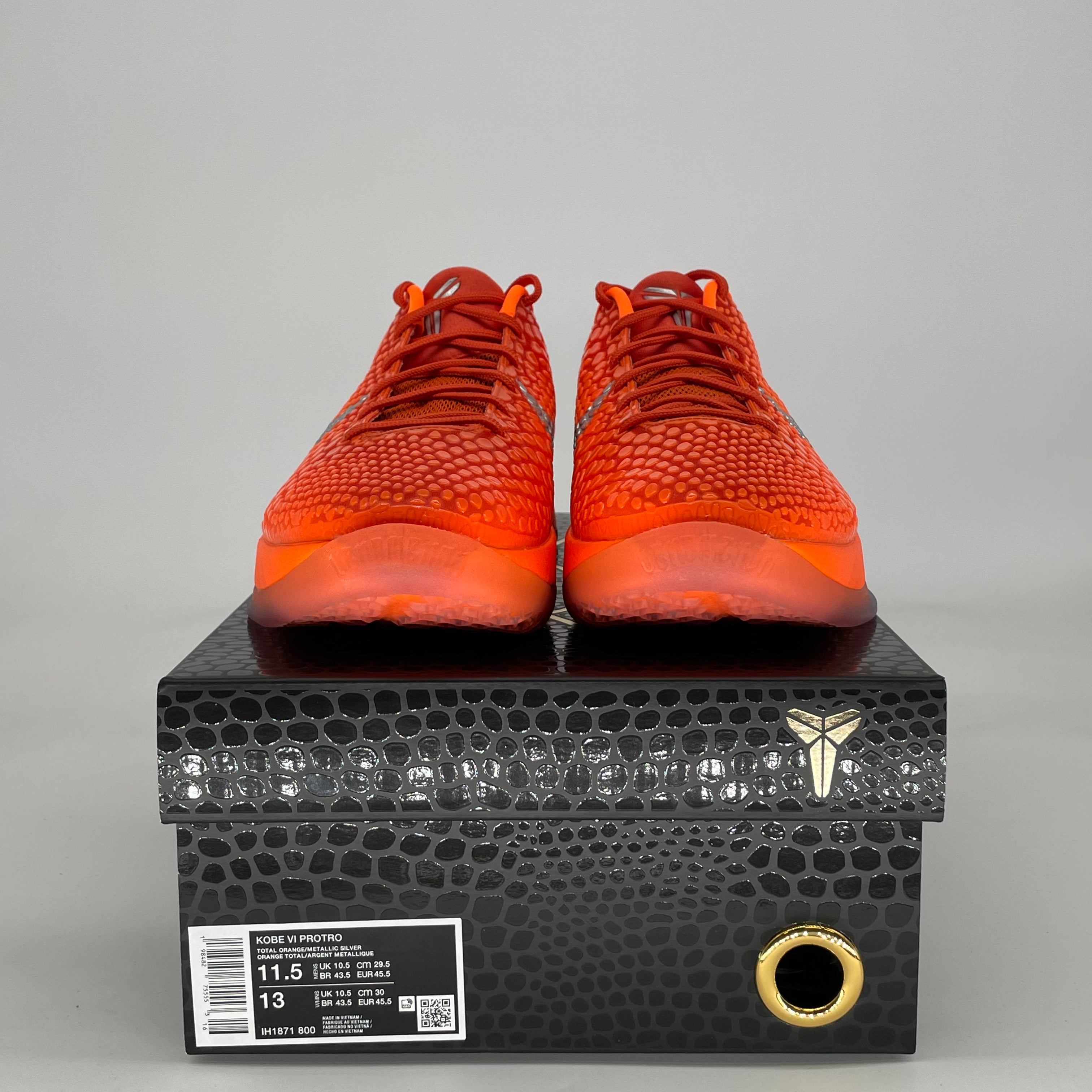 NIKE KOBE 6 PROTRO TOTAL ORANGE IH1871-800 SIZE 11.5/13W