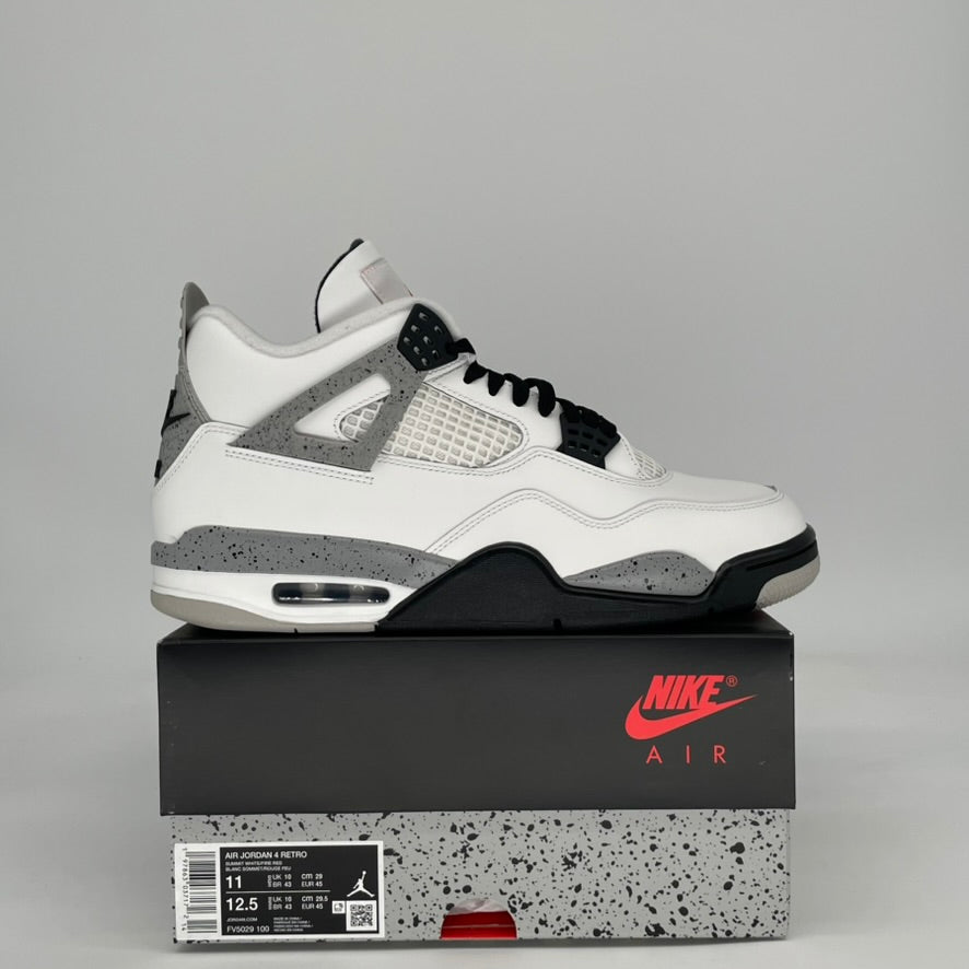 AIR JORDAN 4 WHITE CEMENT FV5029-100 SIZE 11/12.5W