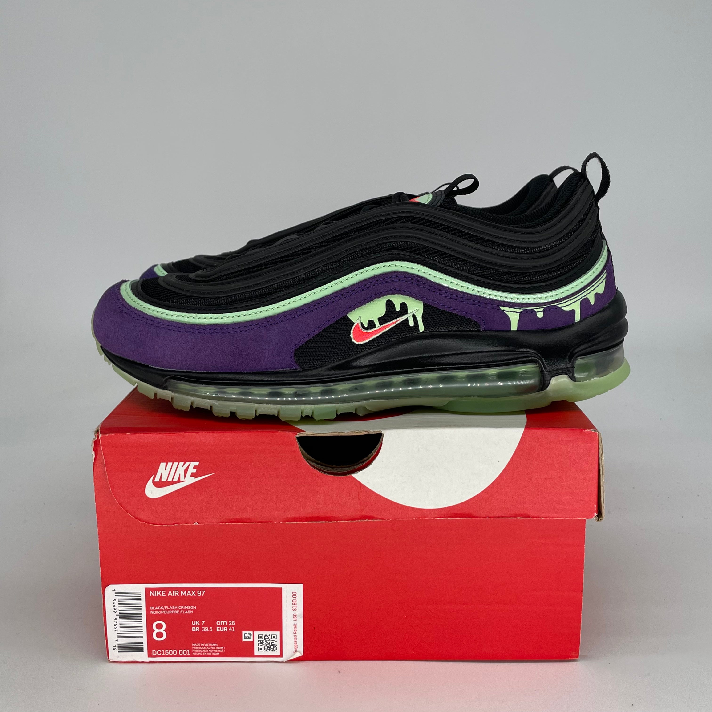NIKE AIR MAX 97 SLIME HALLOWEEN DC1500-001 SIZE 8/9.5W