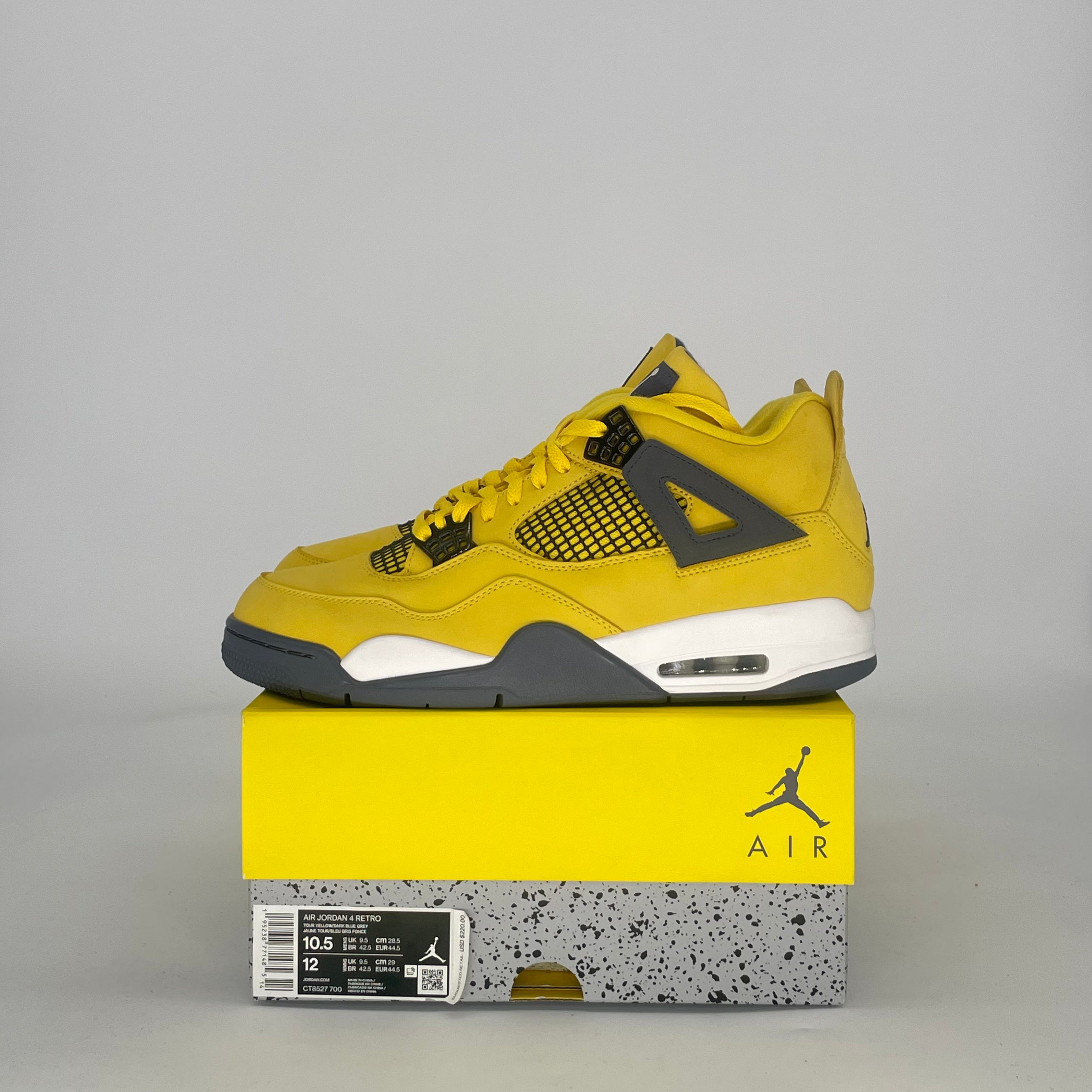 AIR JORDAN 4 LIGHTNING (2021) CT8527-700 SIZE 10.5/12W