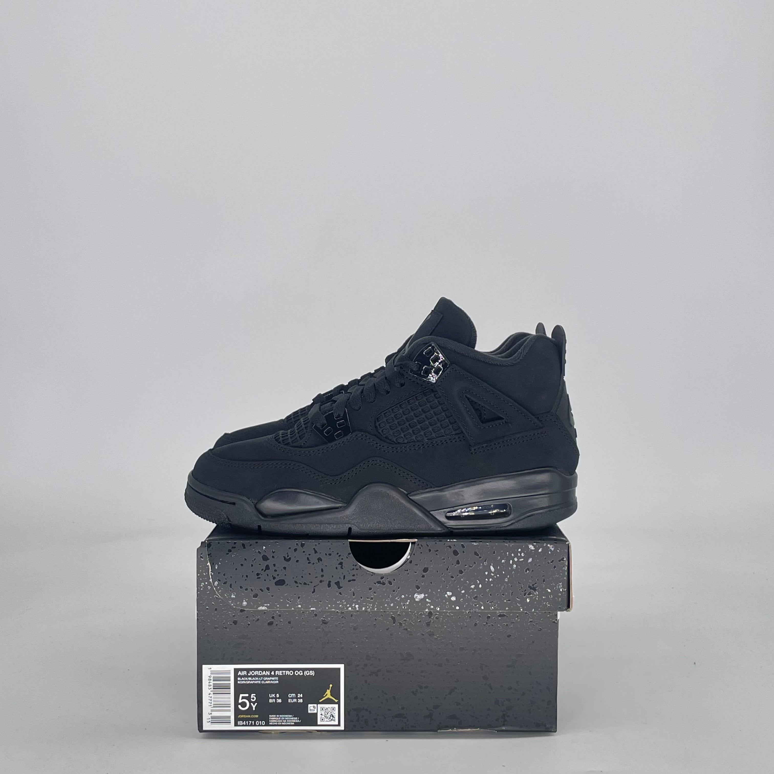 AIR JORDAN 4 BLACK CAT IB4171-010 SIZE 5.5/7W GS