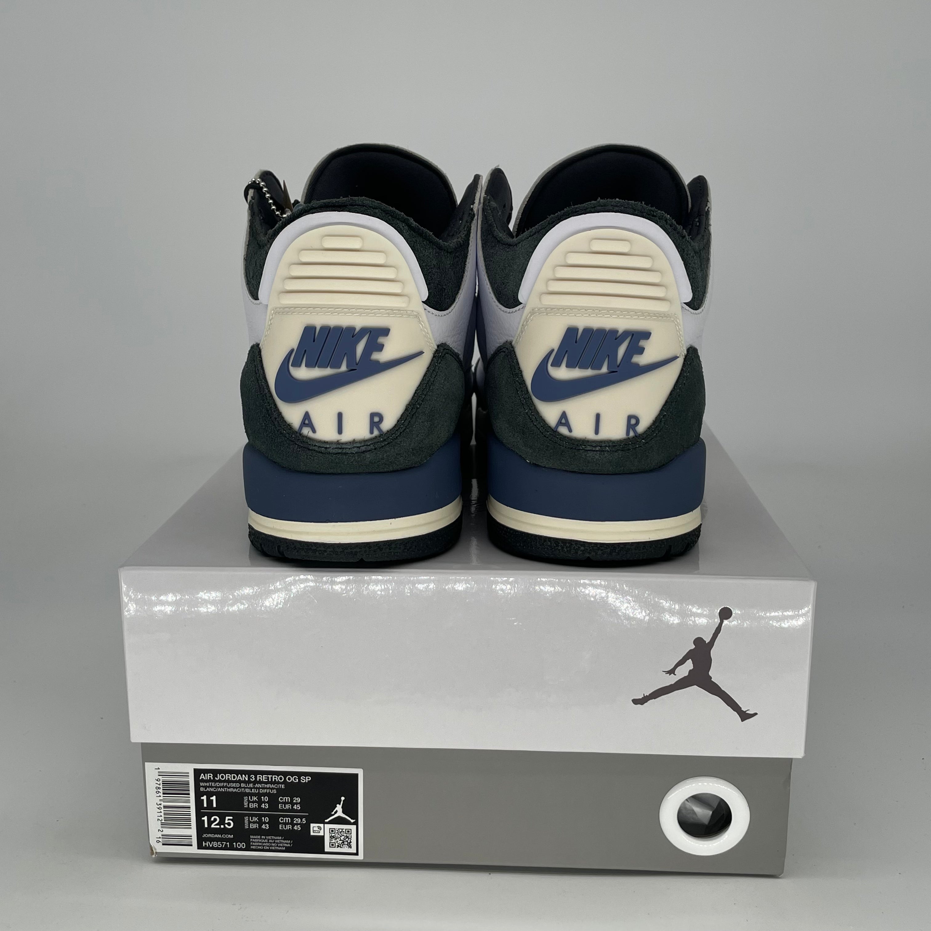 AIR JORDAN 3 A MA MANIERE DIFFUSED BLUE HV8571-100 SIZE 11/12.5W