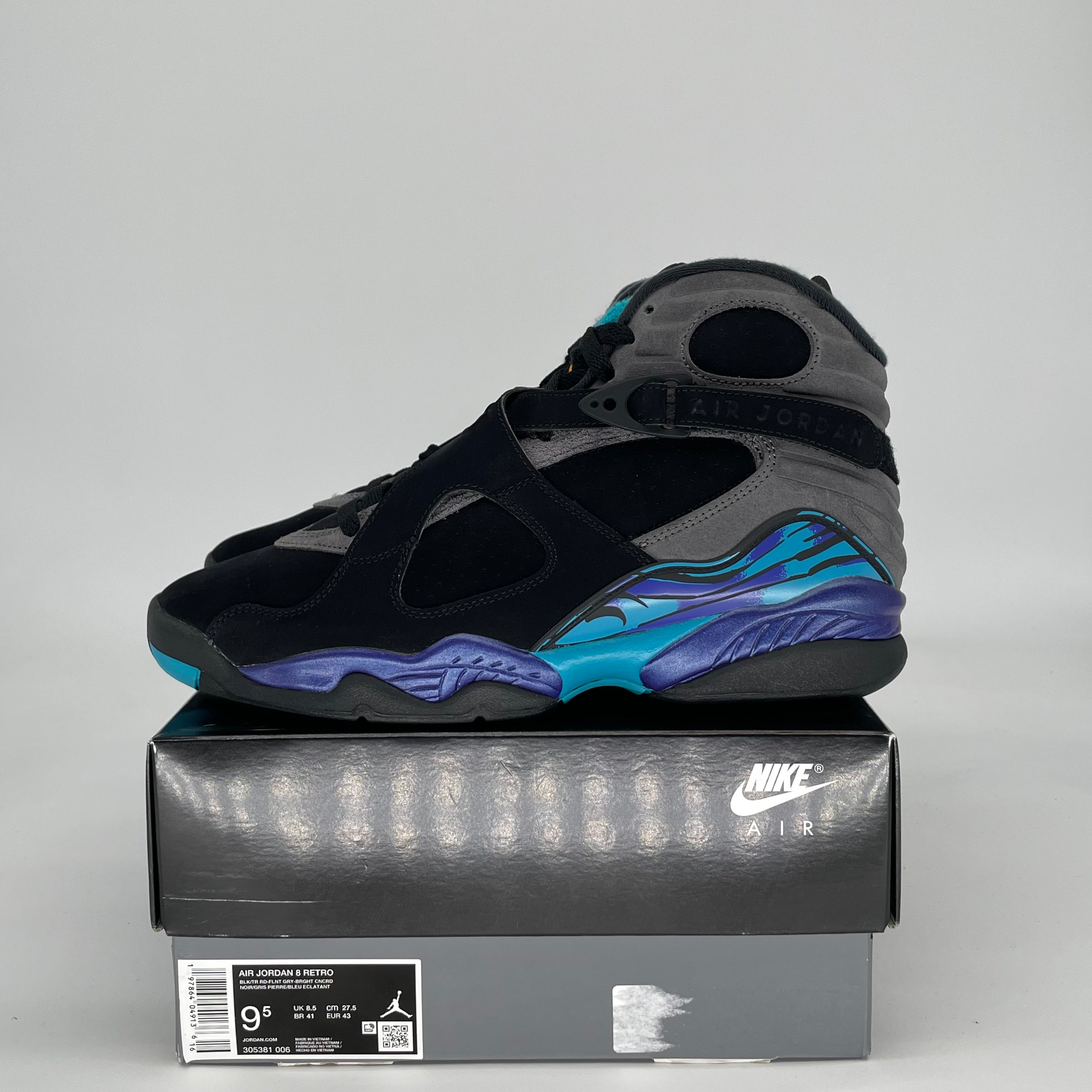 AIR JORDAN 8 AQUA 305381-006 SIZE 9.5/11W