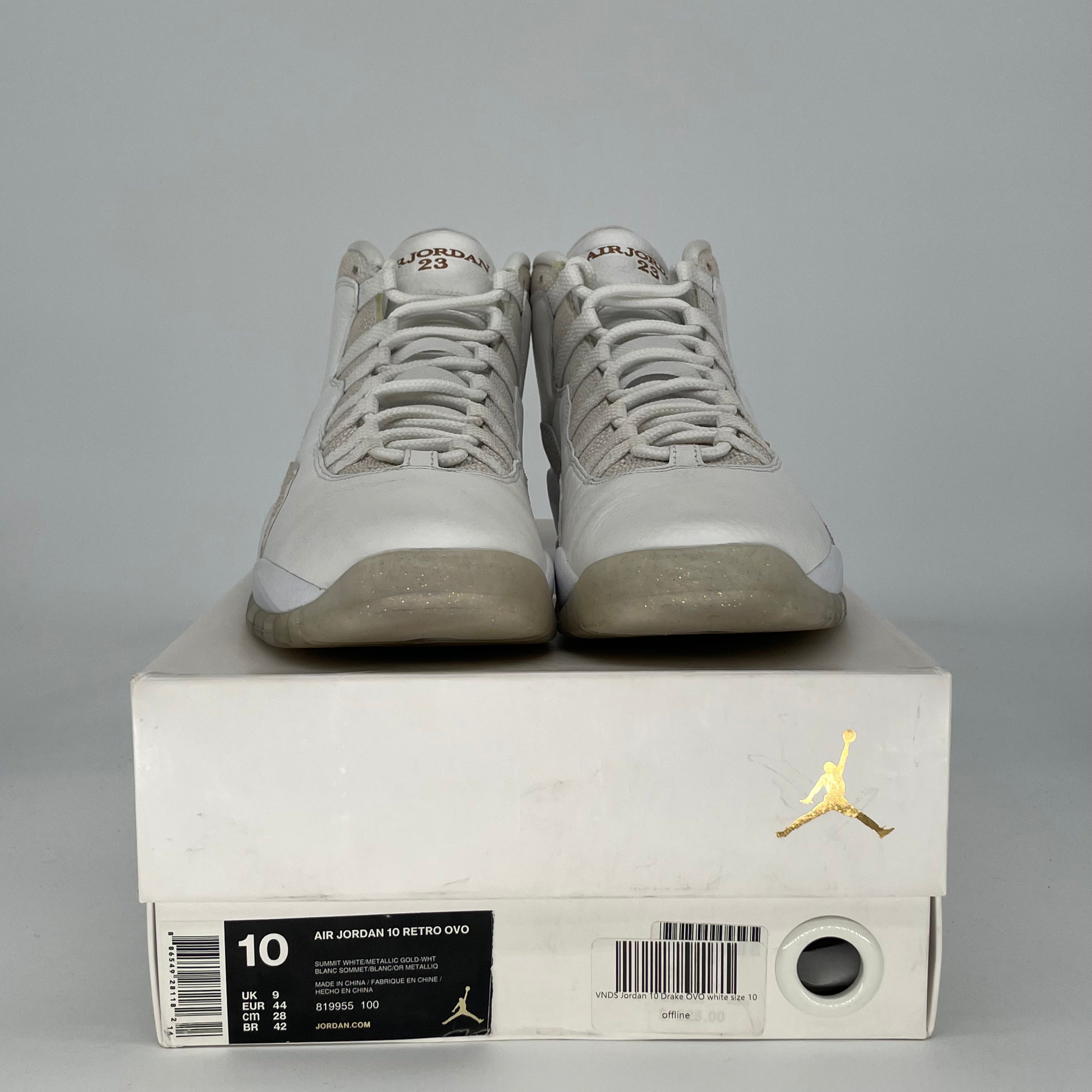 AIR JORDAN 10 OVO DRAKE WHITE 819955-100 SIZE 10/11.5W