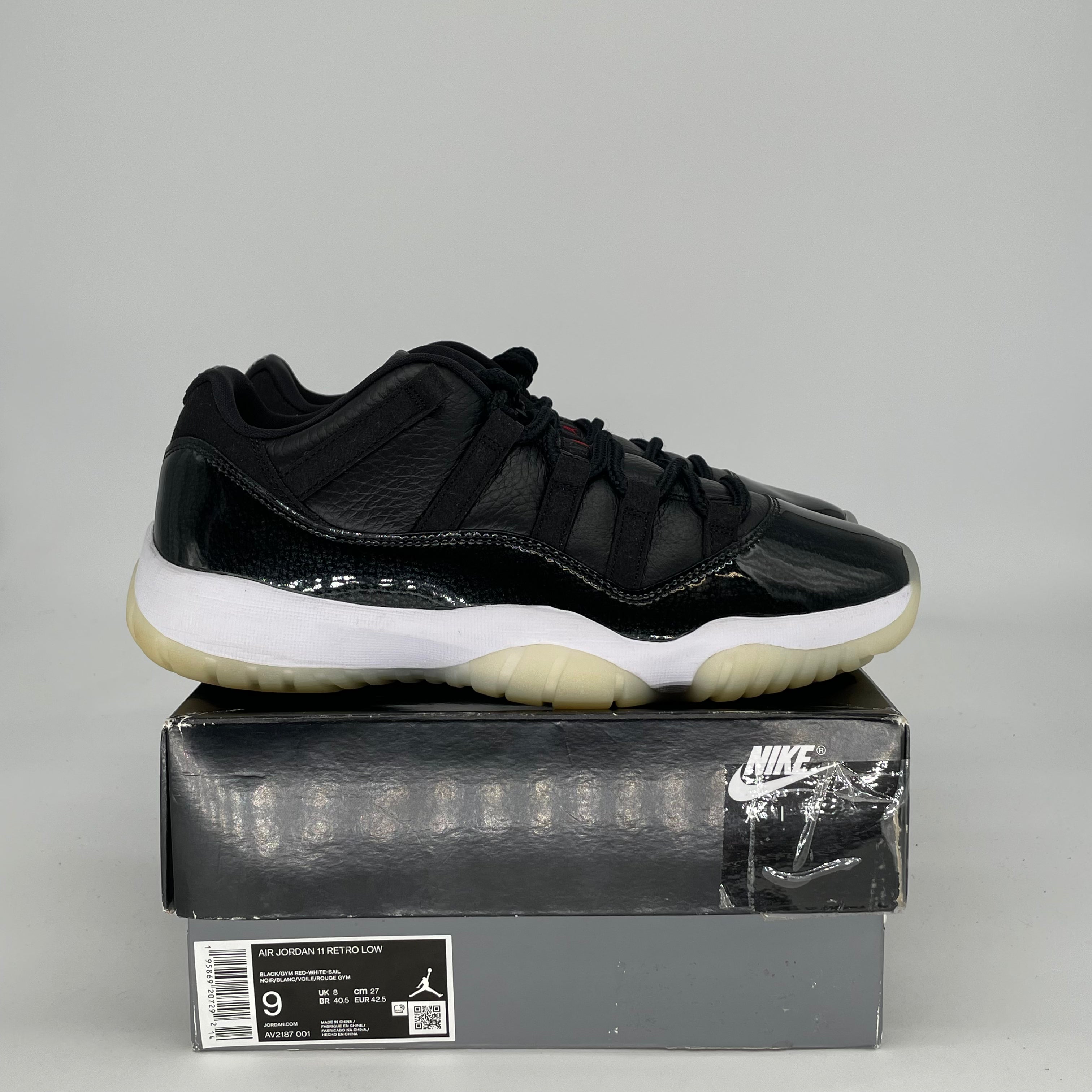 AIR JORDAN 11 LOW 72-10 AV2187-001 SIZE 9/10.5W