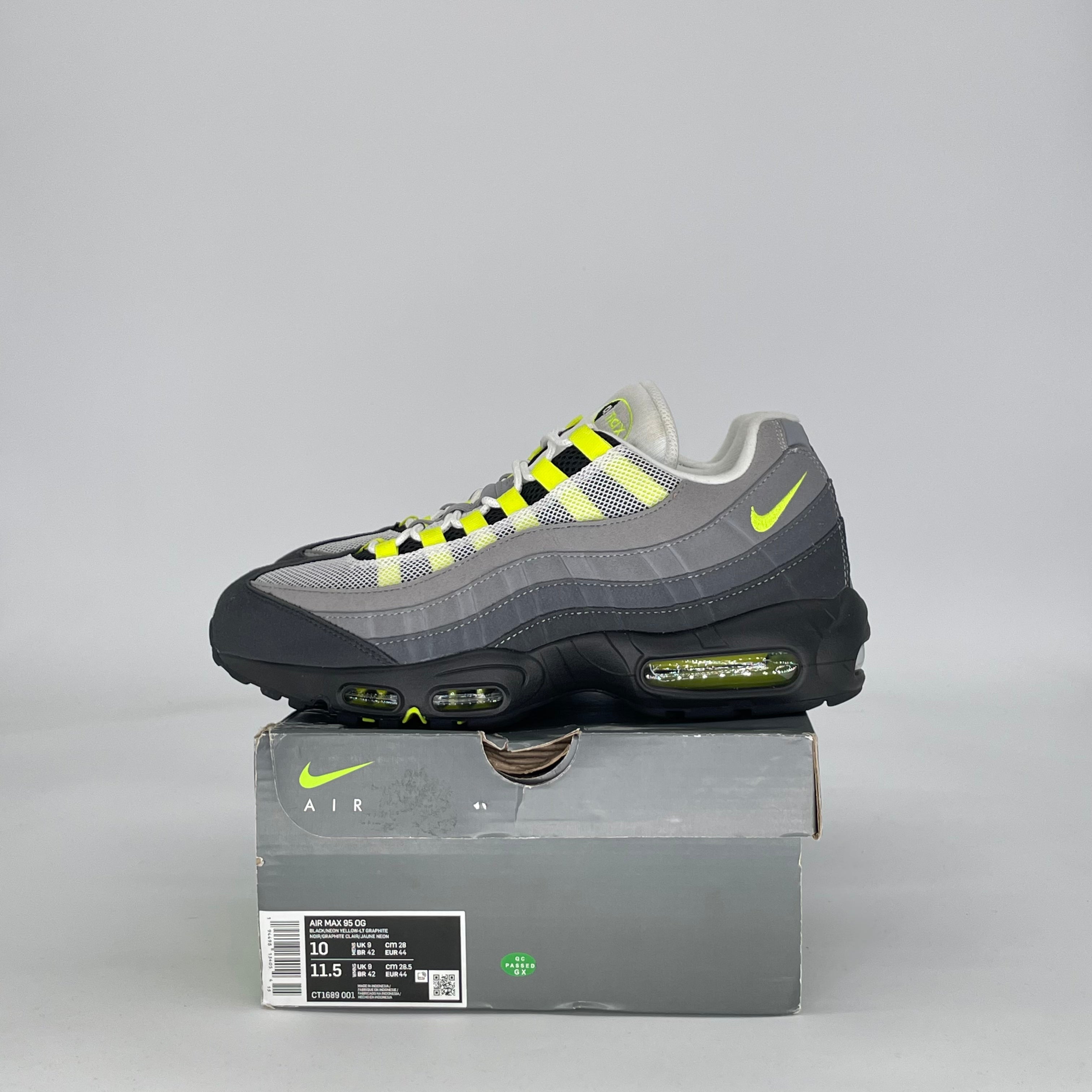 NIKE AIR MAX 95 OG NEON (2020) CT1689-001 SIZE 10/11.5W