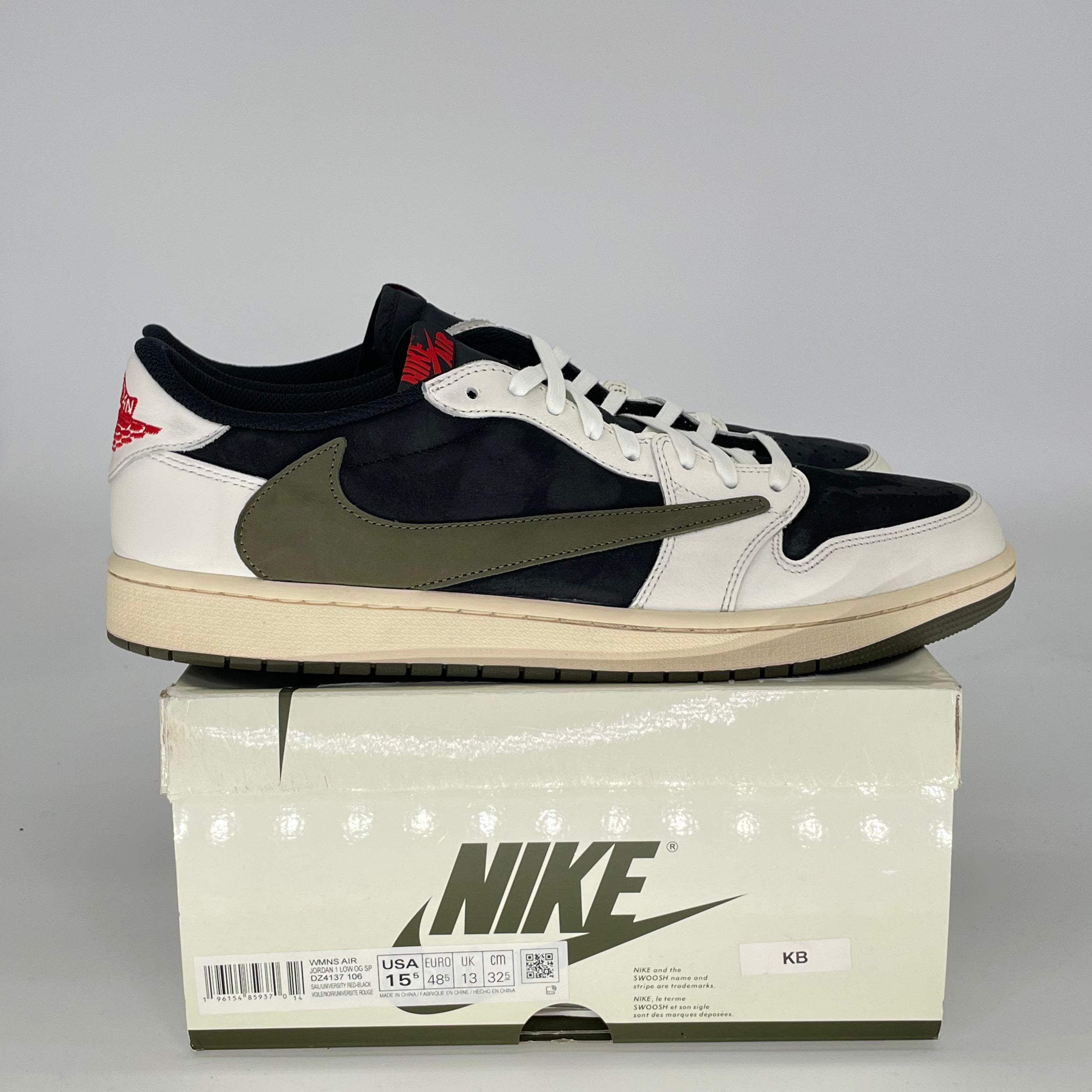 TRAVIS SCOTT X AIR JORDAN 1 LOW OLIVE W DZ4137-106 SIZE 14/15.5W