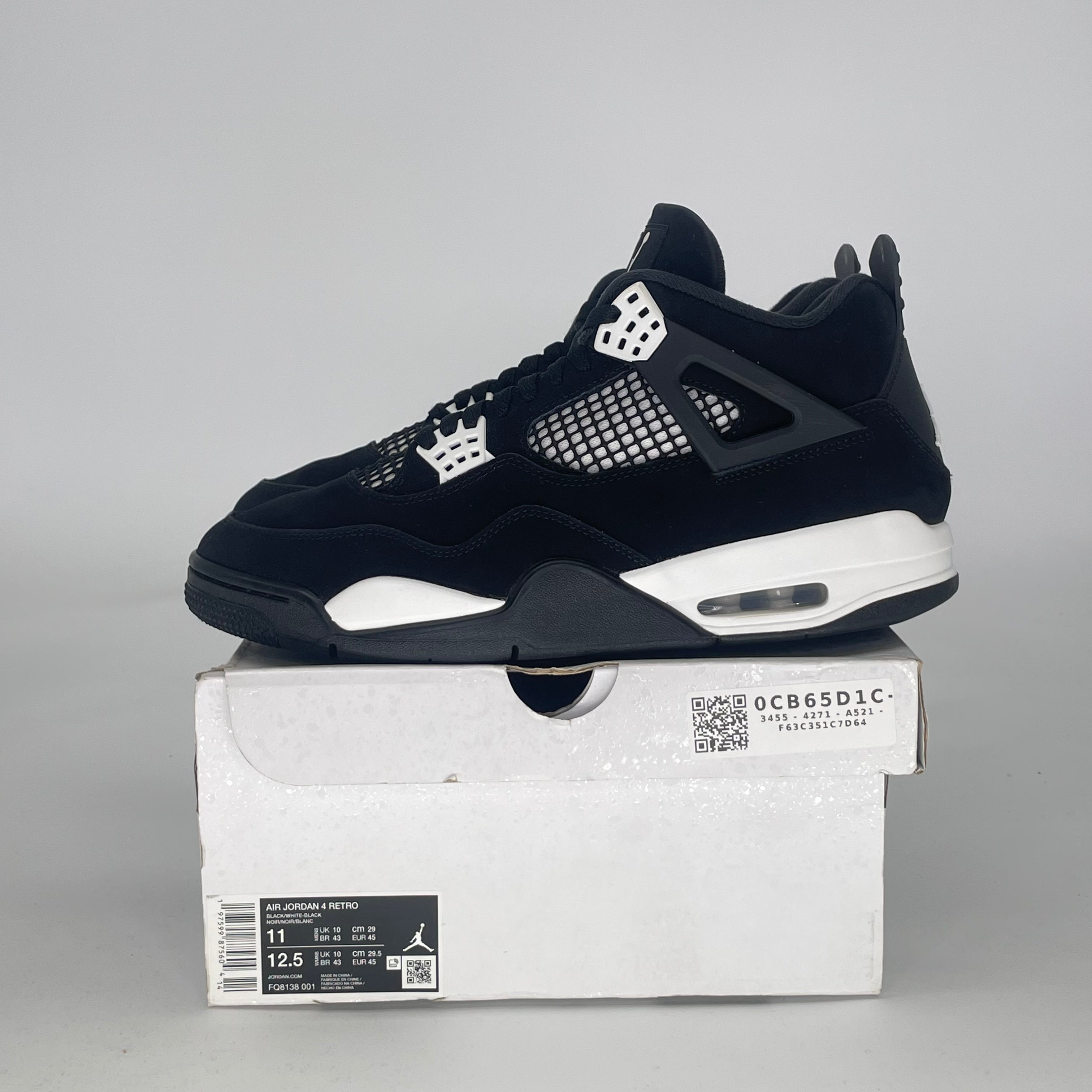 AIR JORDAN 4 WHITE THUNDER FQ8138-001 SIZE 11/12.5W