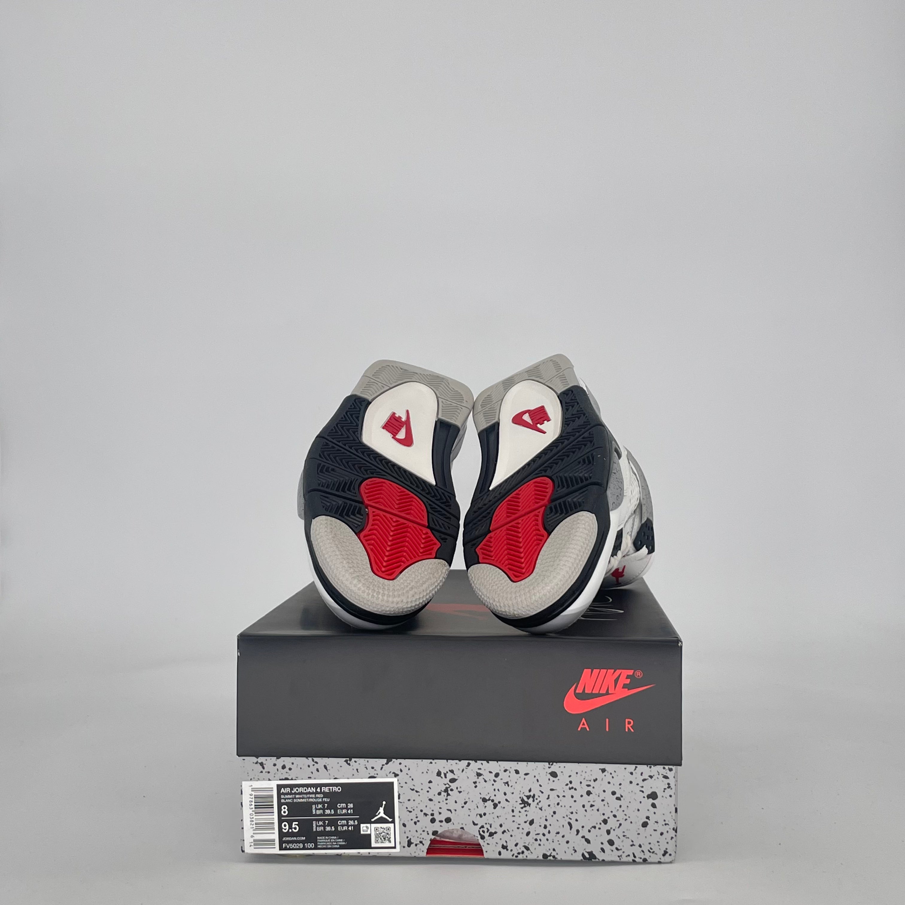 AIR JORDAN 4 WHITE CEMENT FV5029-100 SIZE 8/9.5W