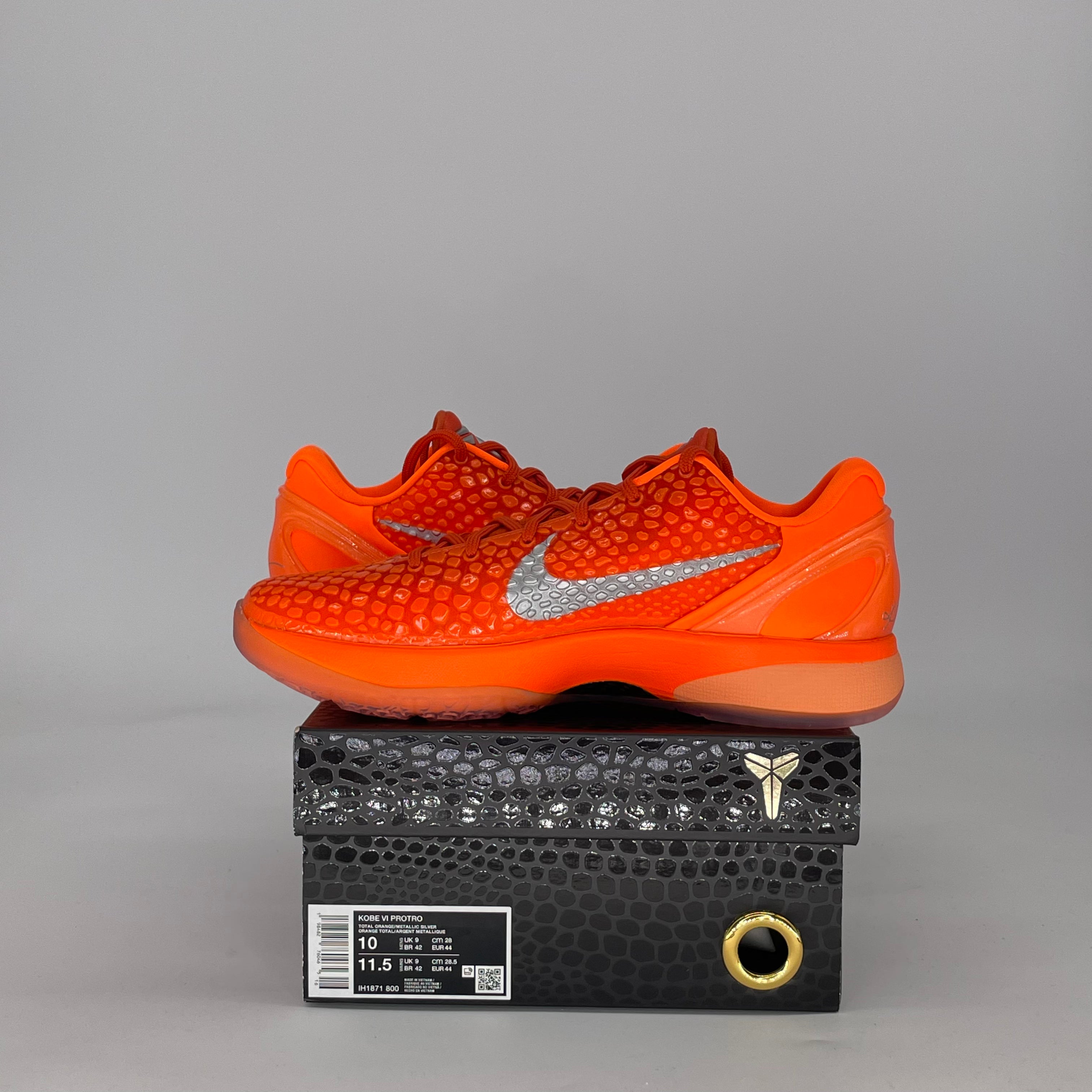 NIKE KOBE 6 PROTRO TOTAL ORANGE IH1871-800 SIZE 10/11.5W