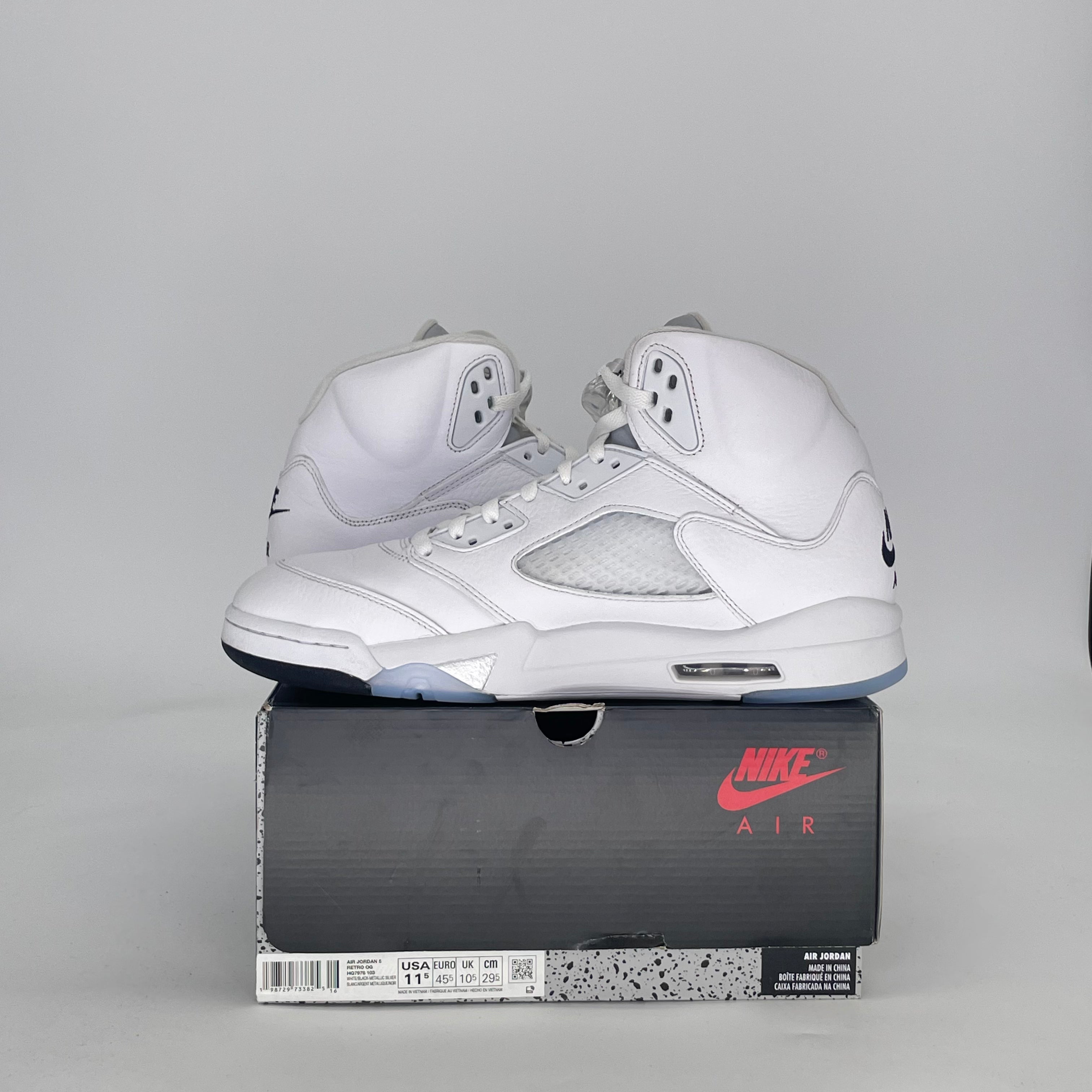 AIR JORDAN 5 WHITE METALLIC HQ7978-103 SIZE 11.5/13W