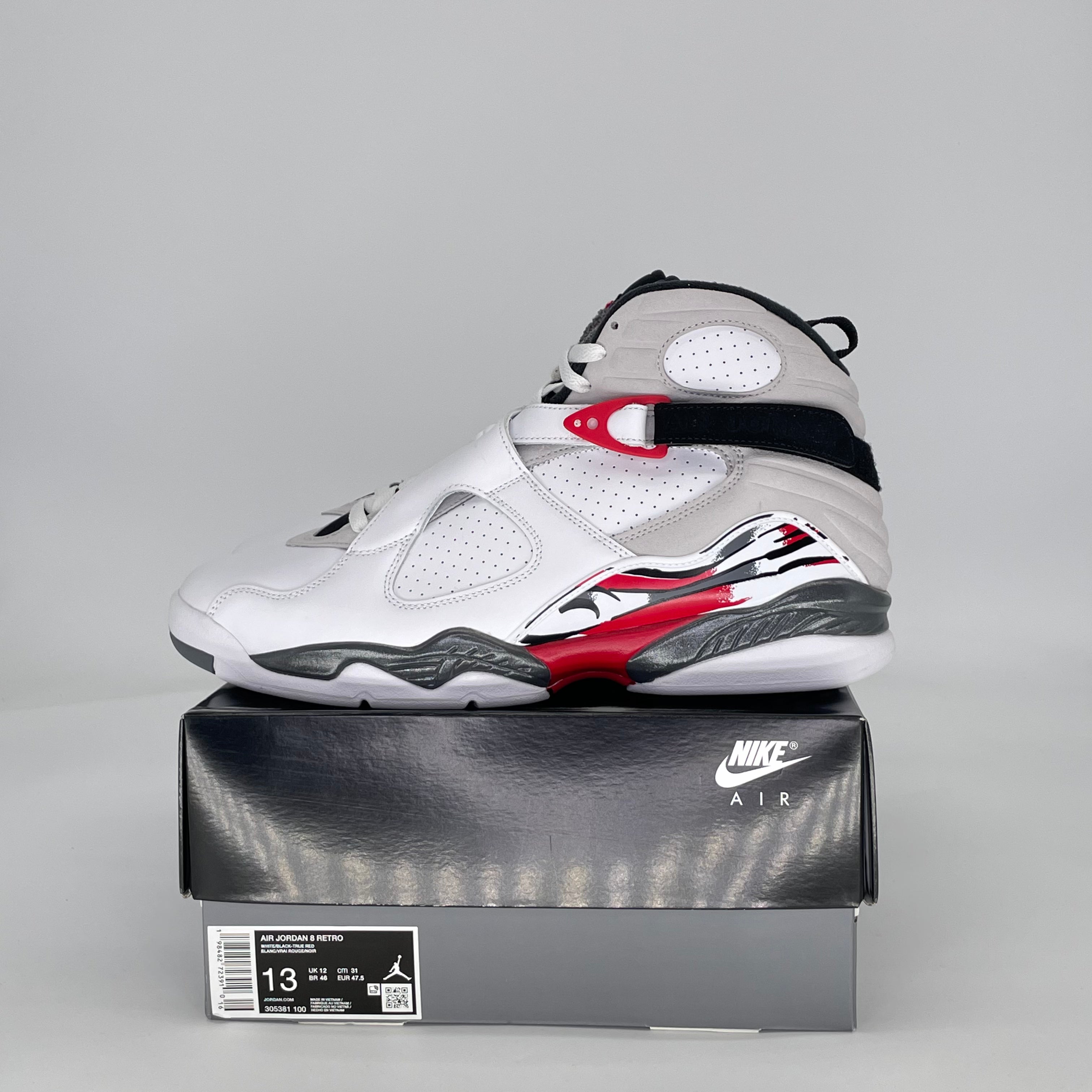 AIR JORDAN 8 WHITE TRUE RED (2025) 305381-100 SIZE 13/14.5W