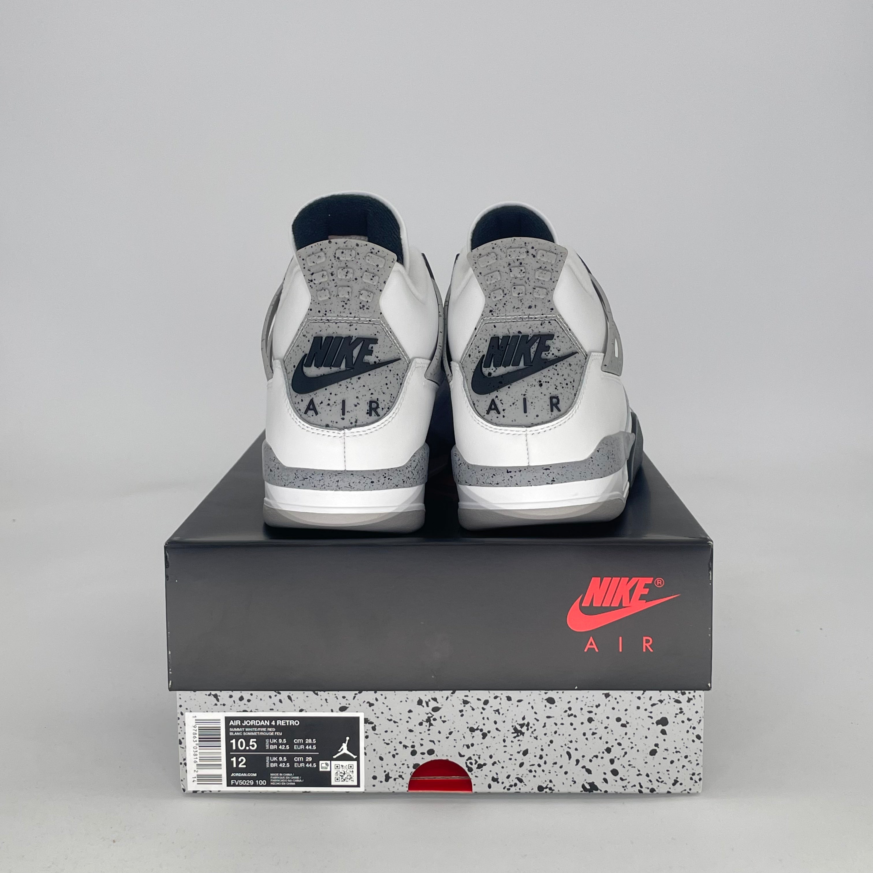 AIR JORDAN 4 WHITE CEMENT FV5029-100 SIZE 10.5/12W