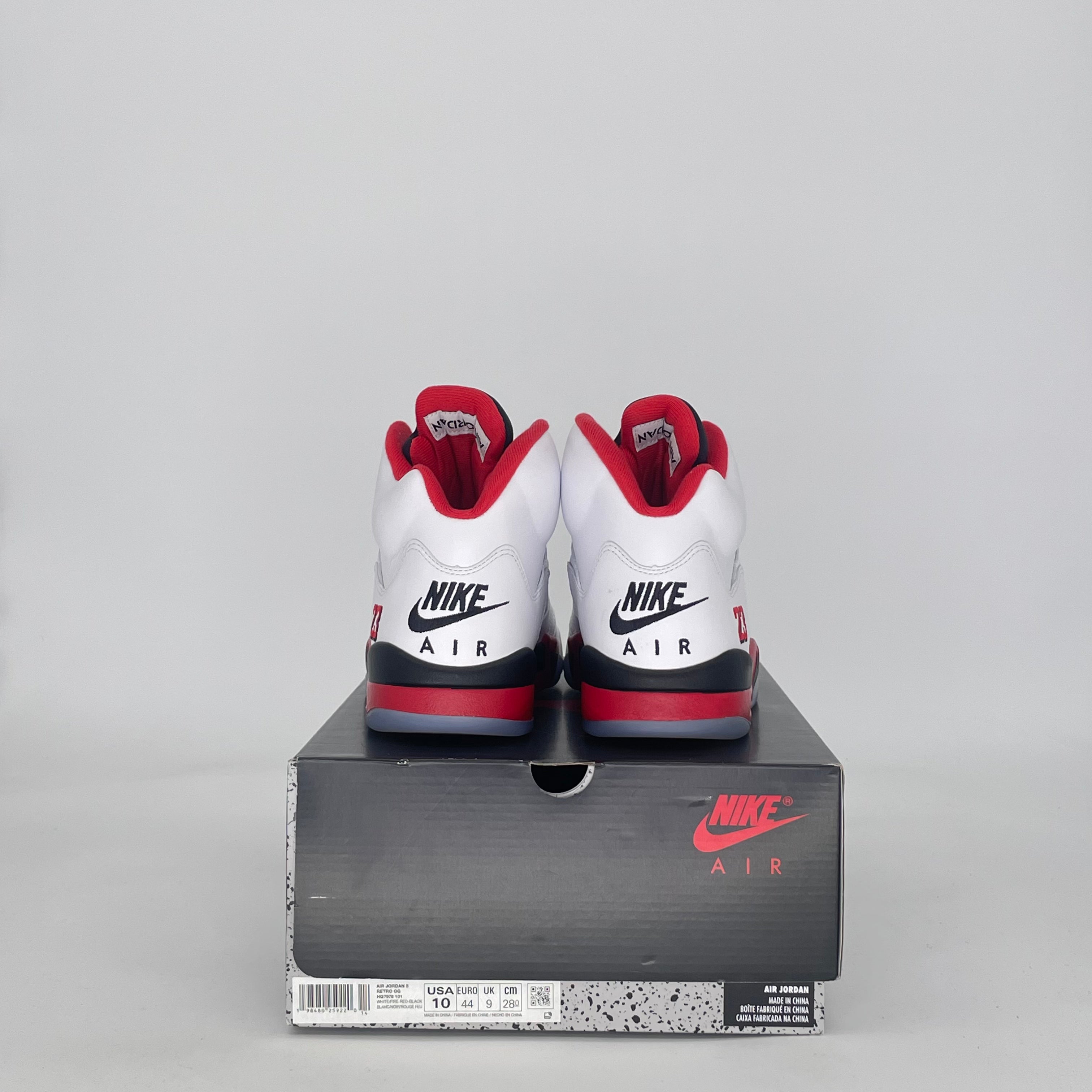 AIR JORDAN 5 FIRE RED BLACK TONGUE HQ7978-101 SIZE 10/11.5W