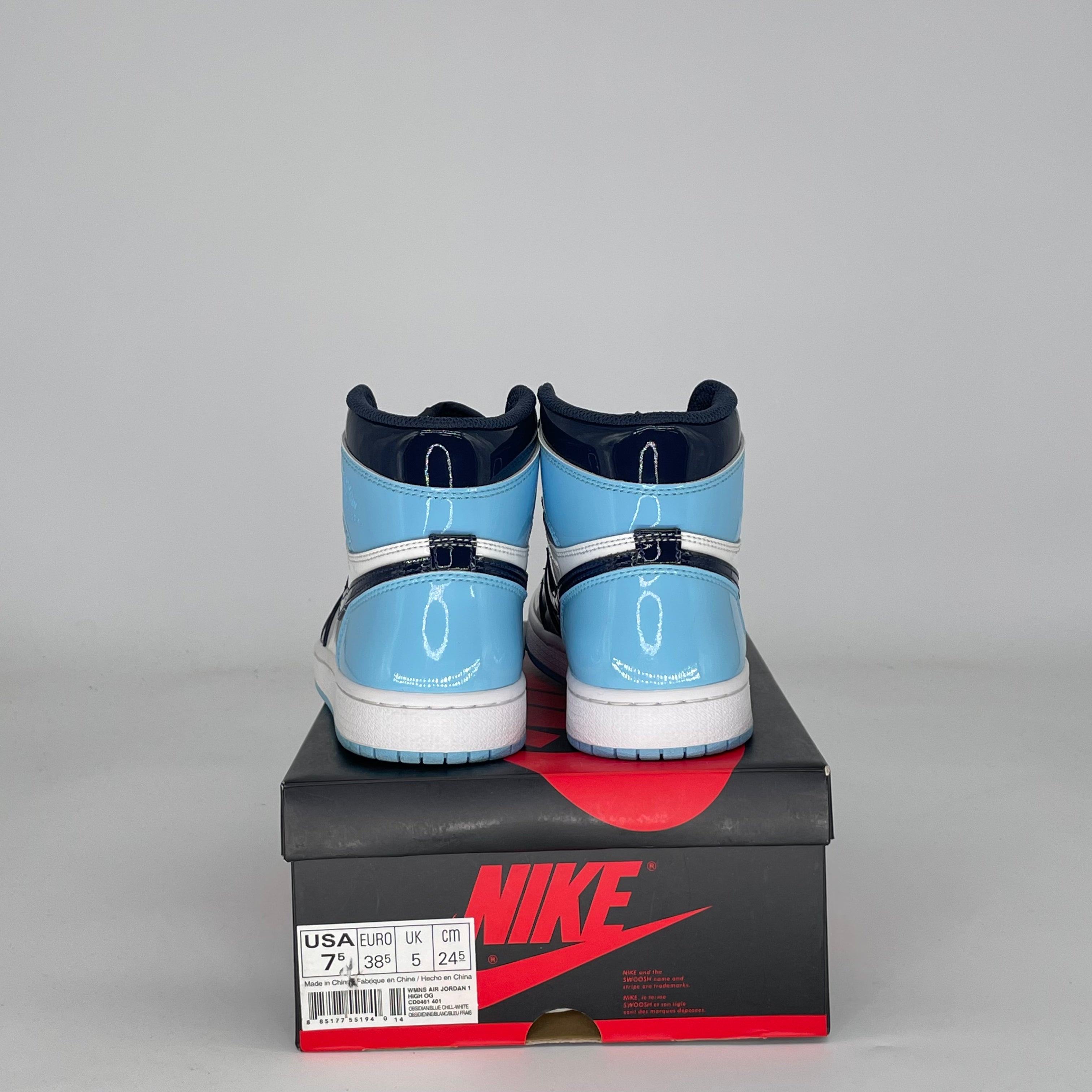 AIR JORDAN 1 UNC PATENT W CD0461-401 SIZE 6/7.5W