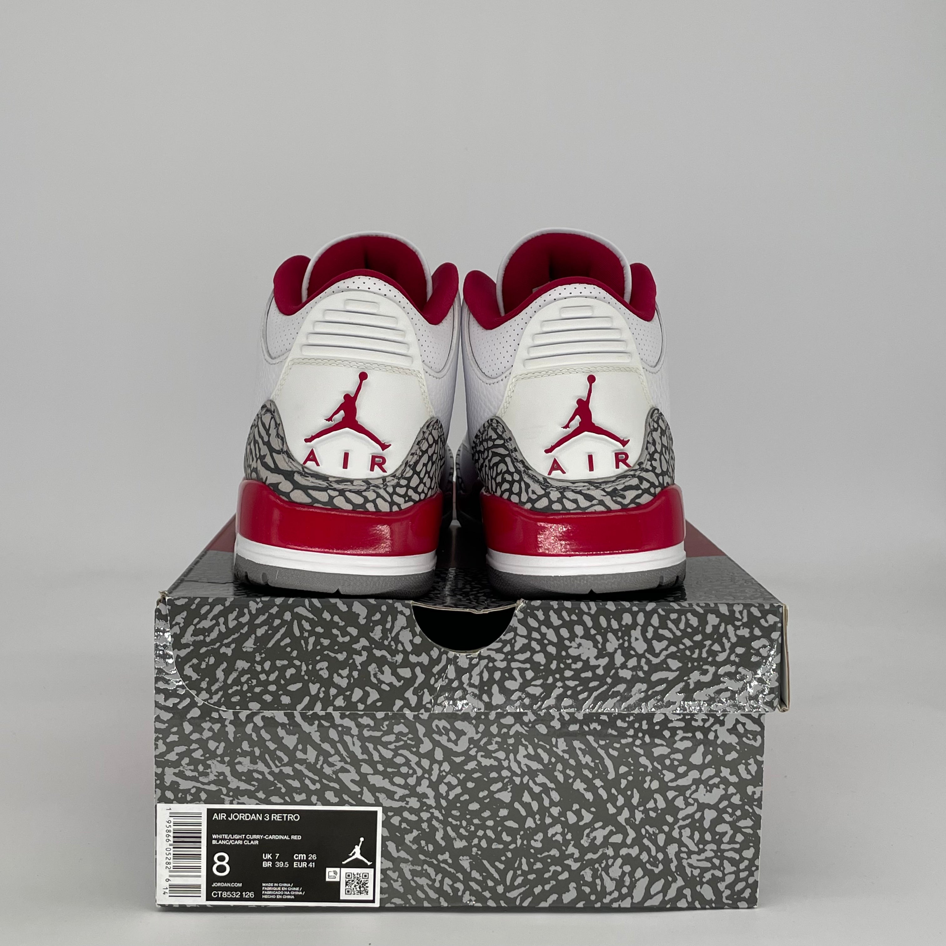 AIR JORDAN 3 CARDINAL RED CT8532-126 SIZE 8/9.5W