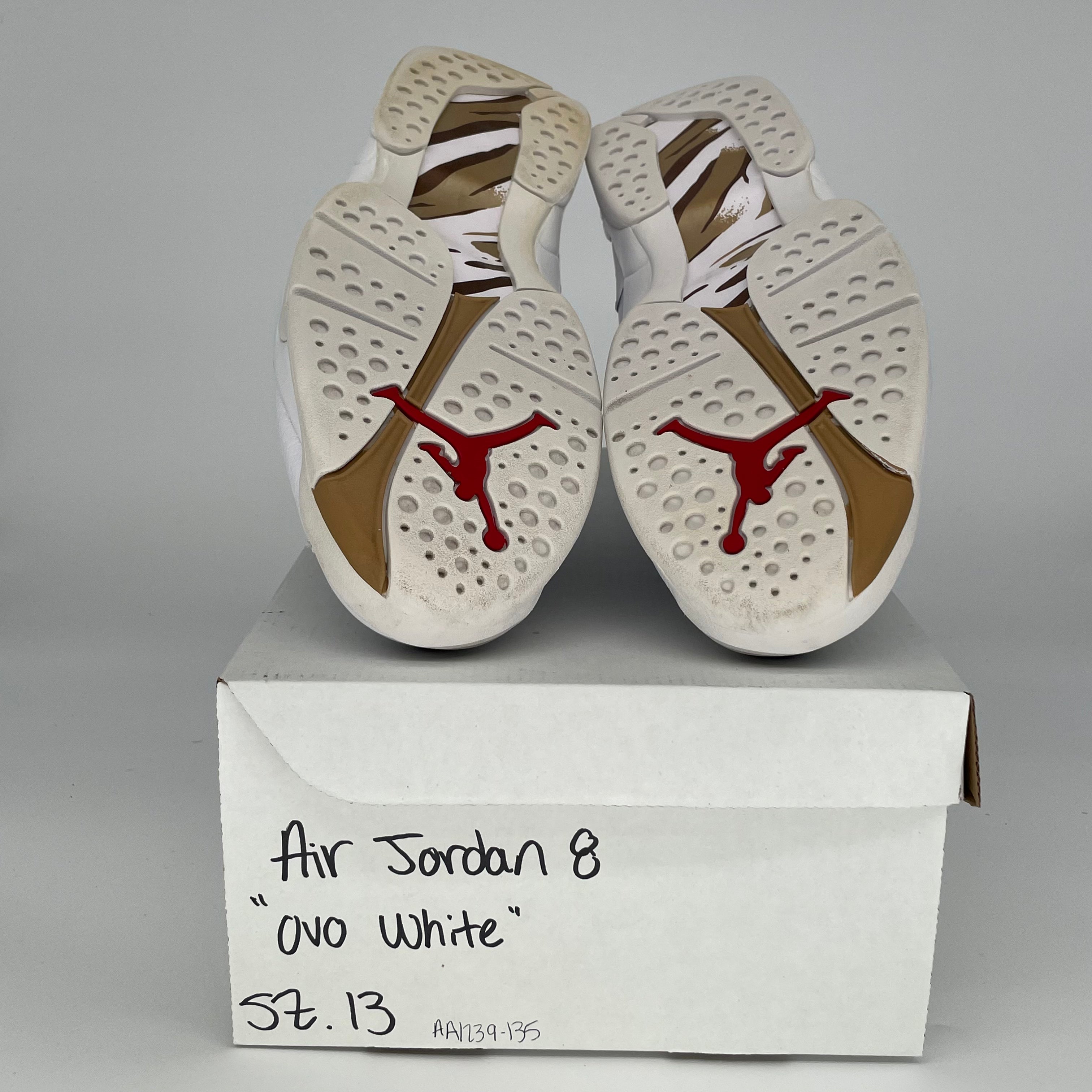 AIR JORDAN 8 OVO WHITE  AA1239-135 SIZE 13/14.5W