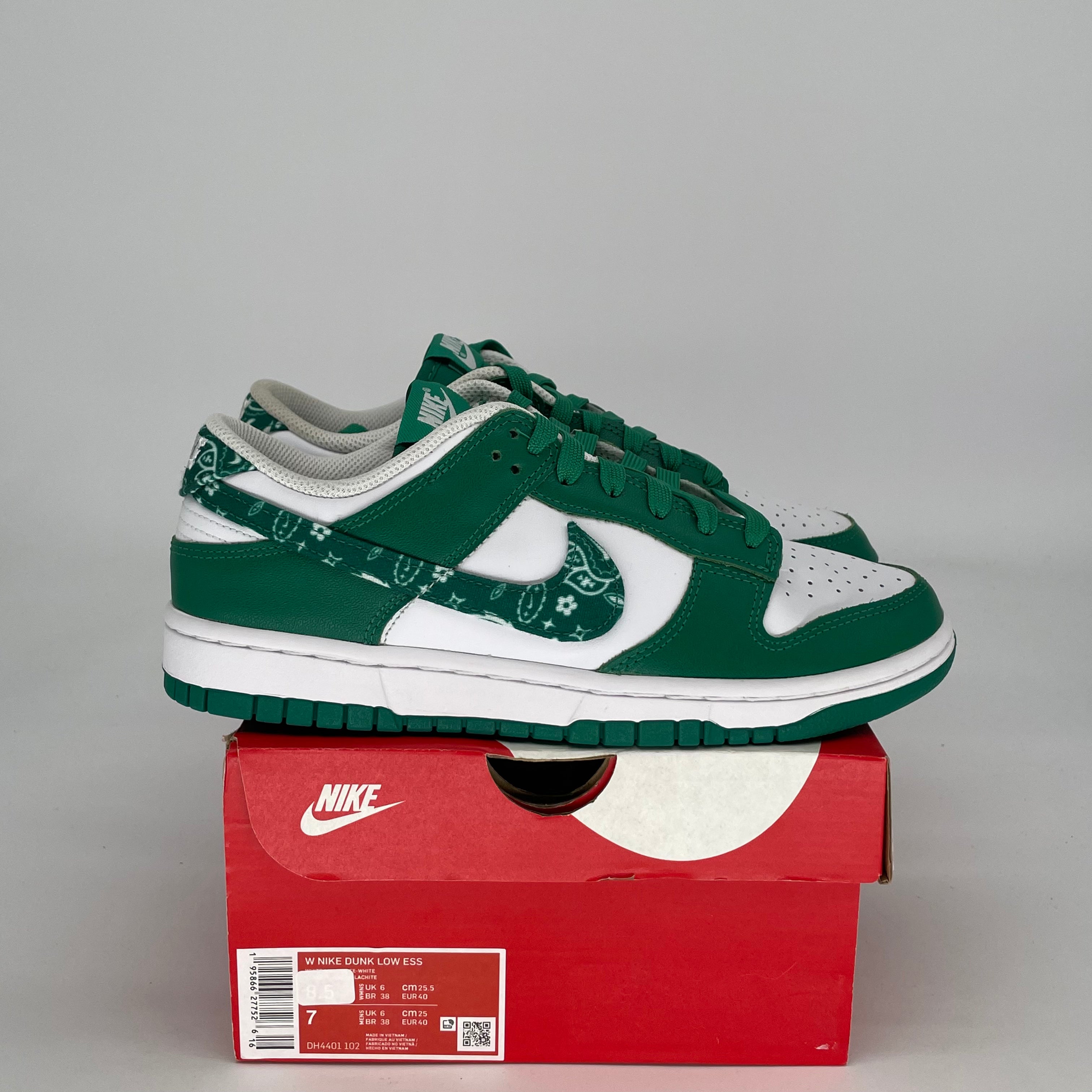 NIKE DUNK LOW PAISLEY PACK GREEN DH4401-102 SIZE 7/8.5W