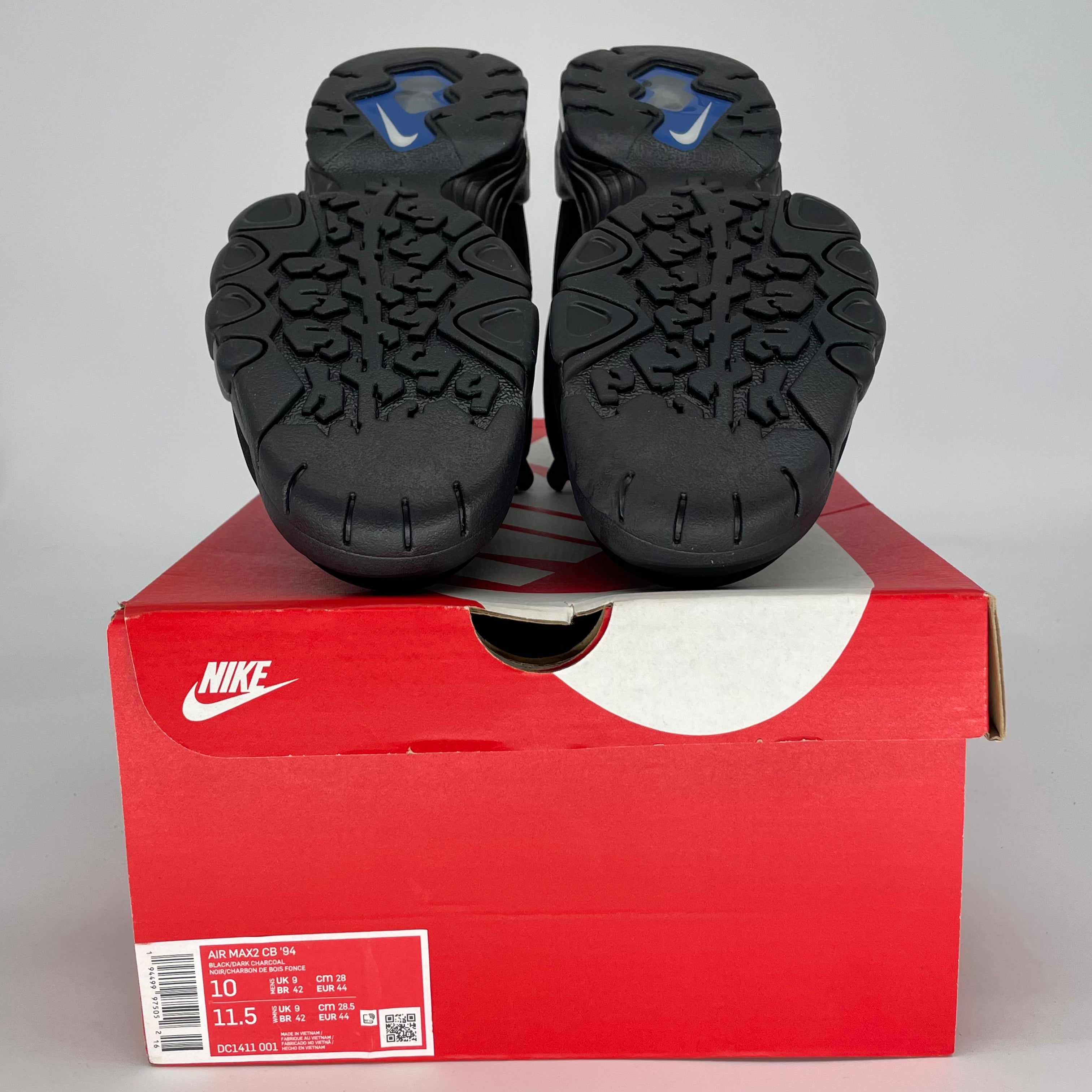 NIKE AIR MAX 2 CB 94 TRIPLE BLACK DC1411-001 SIZE 10/11.5W