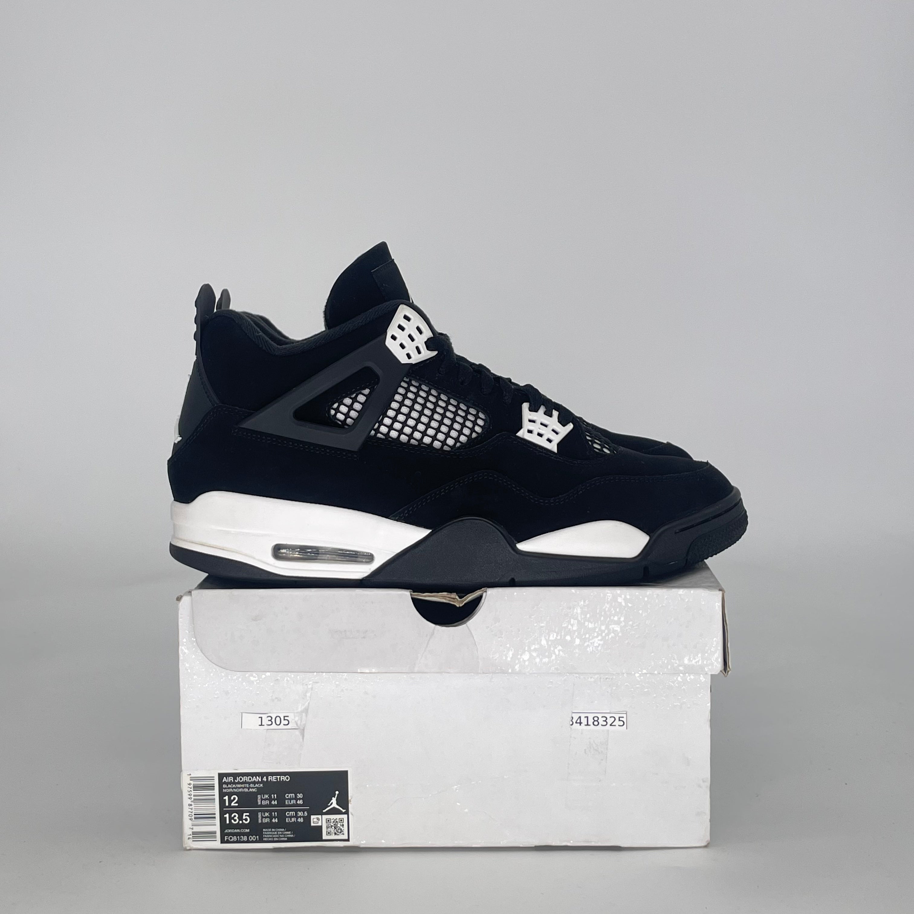 AIR JORDAN 4 WHITE THUNDER FQ8138-001 SIZE 12/13.5W