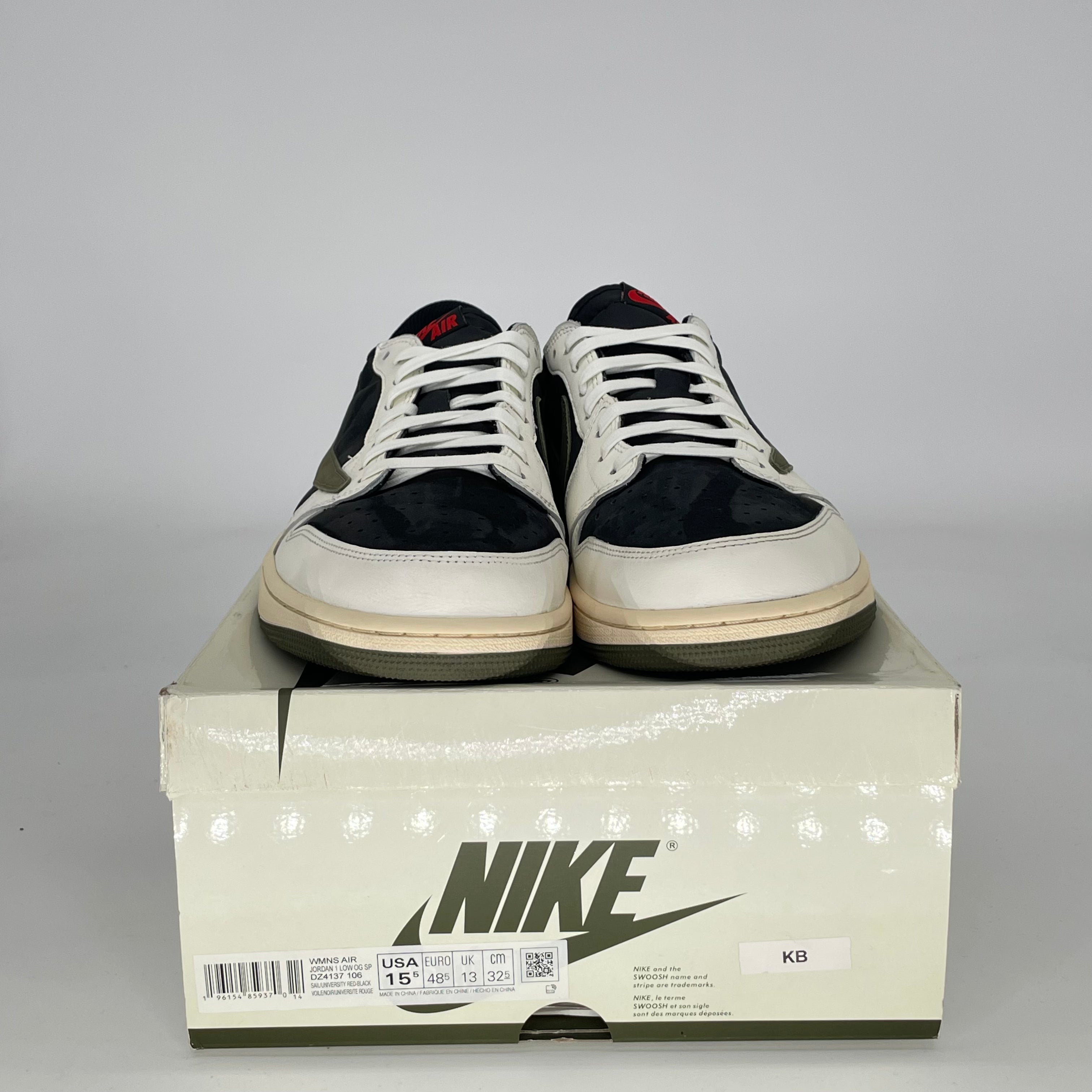 TRAVIS SCOTT X AIR JORDAN 1 LOW OLIVE W DZ4137-106 SIZE 14/15.5W