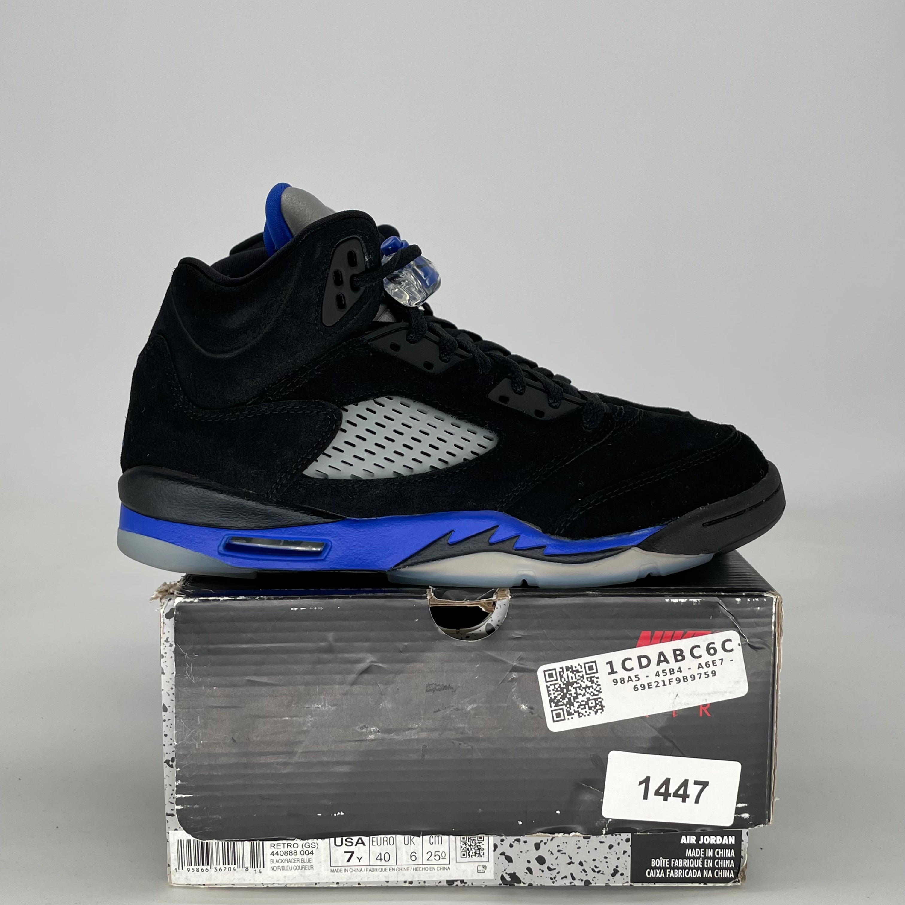 AIR JORDAN 5 RACER BLUE 440888-004 SIZE 7/8.5W