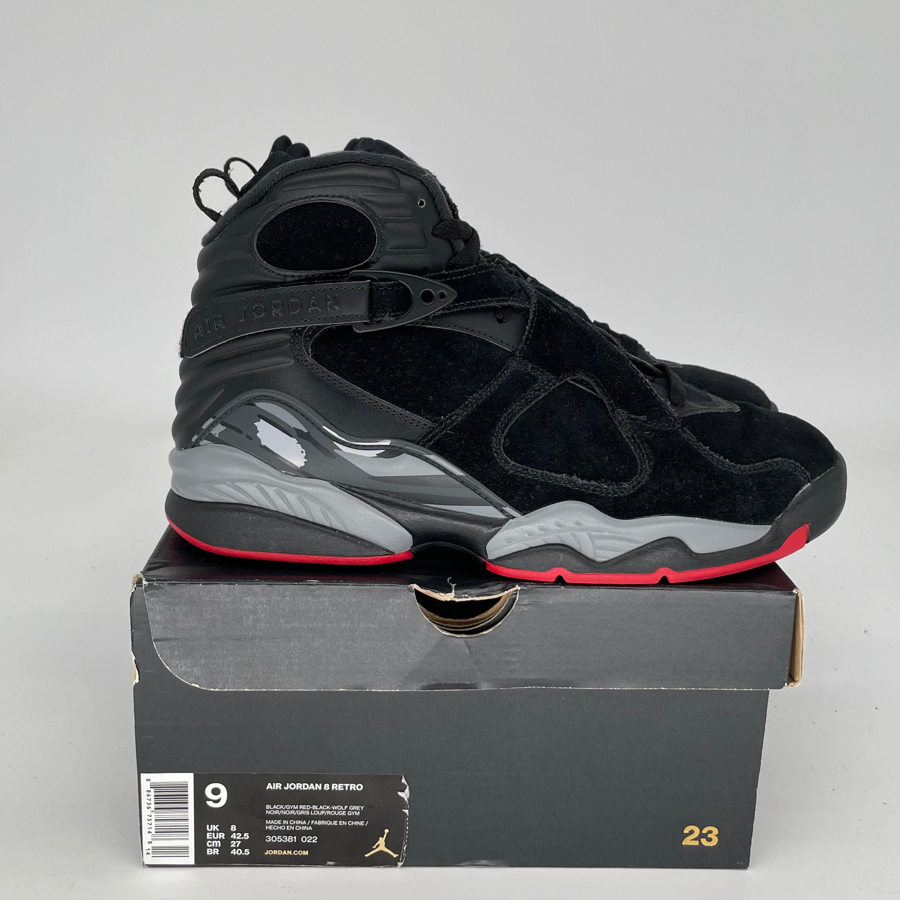 AIR JORDAN 8 BLACK CEMENT SIZE 9 305381-022