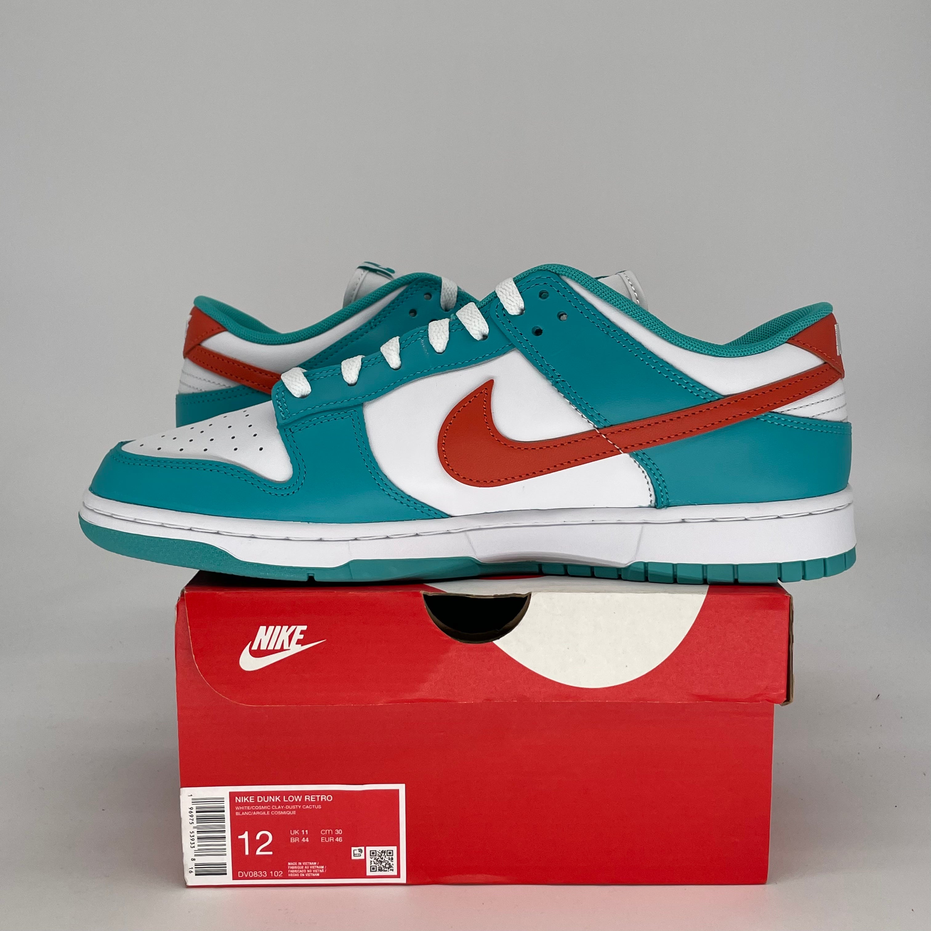 NIKE DUNK LOW MIAMI DOLPHINS DV0833-102 SIZE 12/13.5W