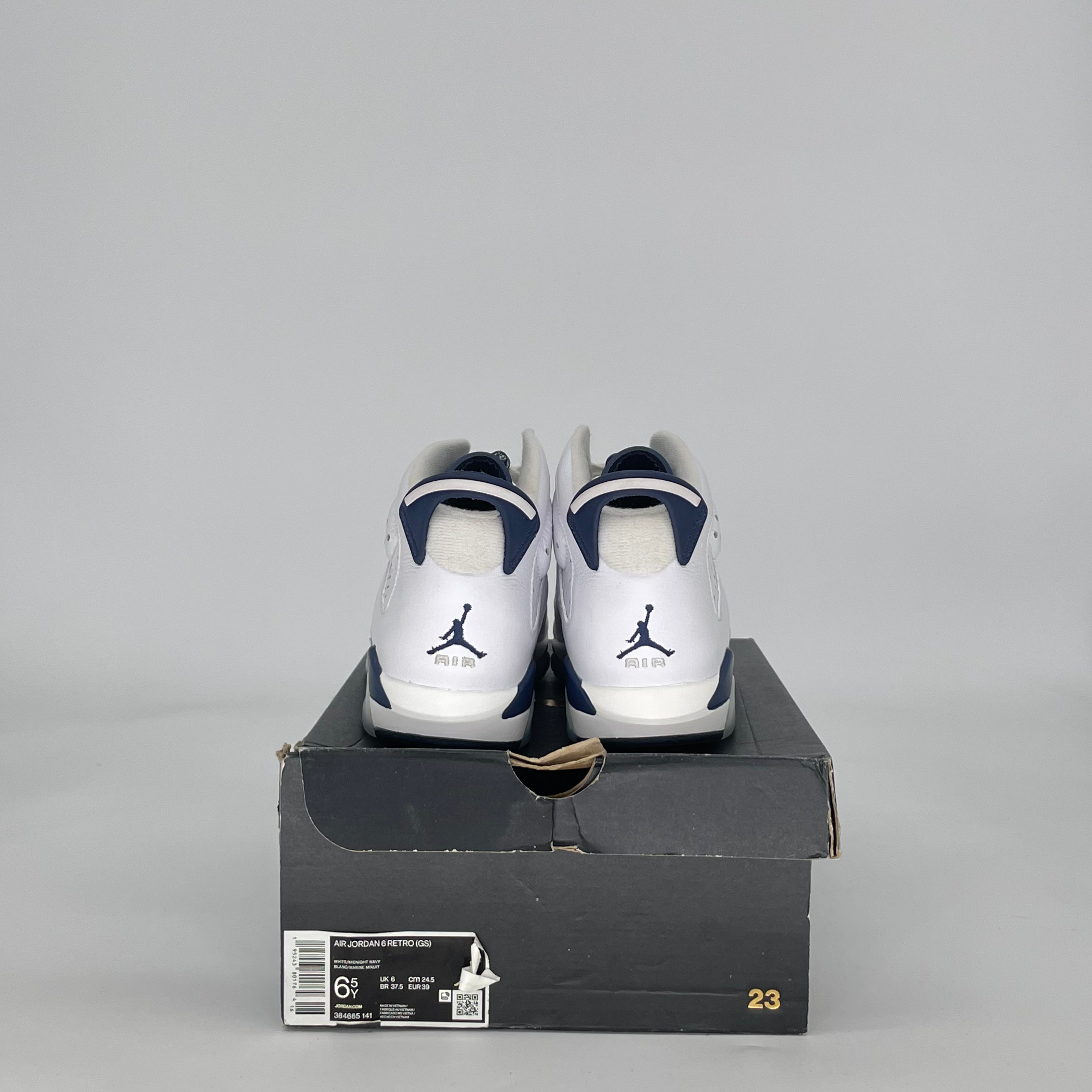 AIR JORDAN 6 MIDNIGHT NAVY (2022) 384665-141 SIZE 6.5/8W GS