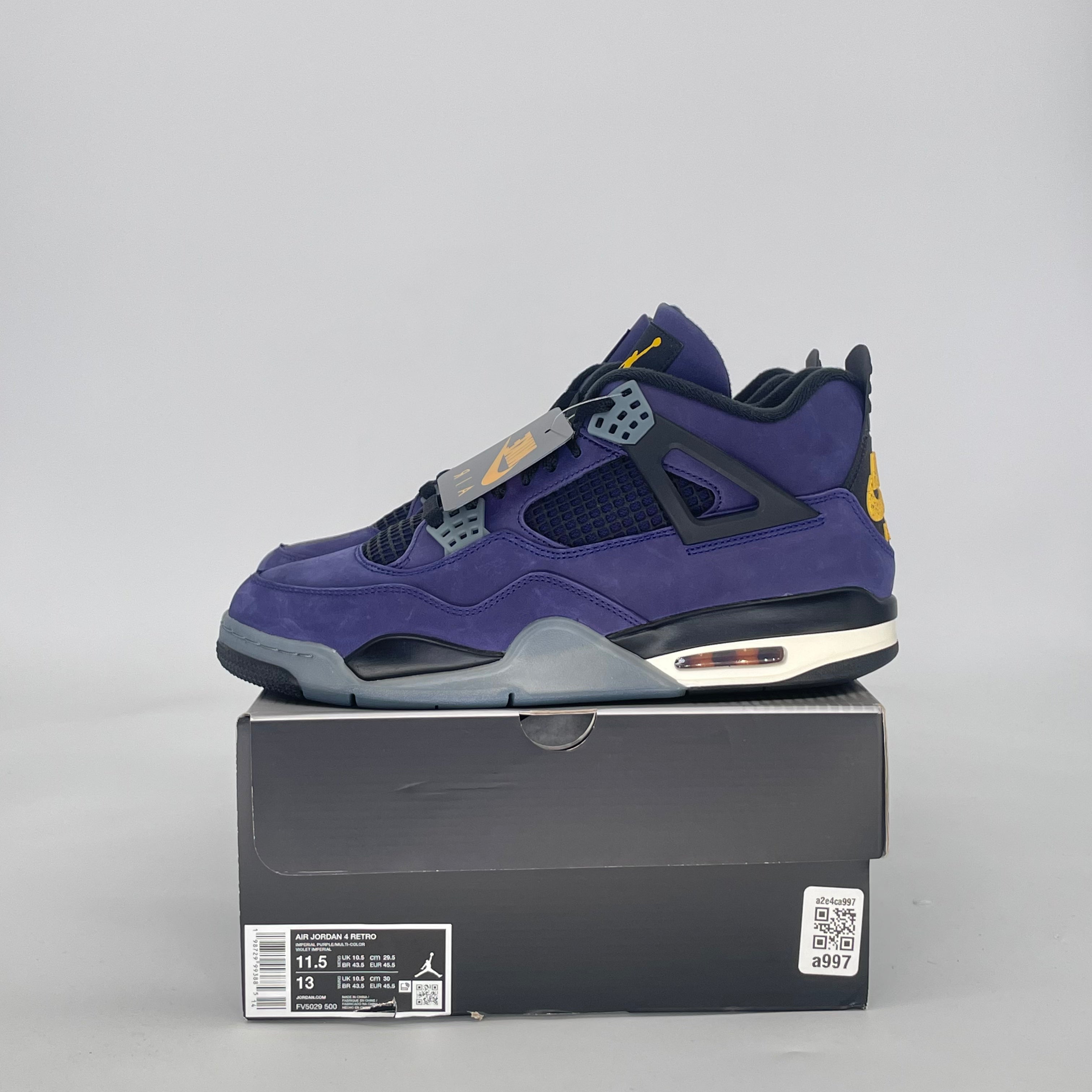 AIR JORDAN 4 LAKERS FV5029-500 SIZE 11.5/13W