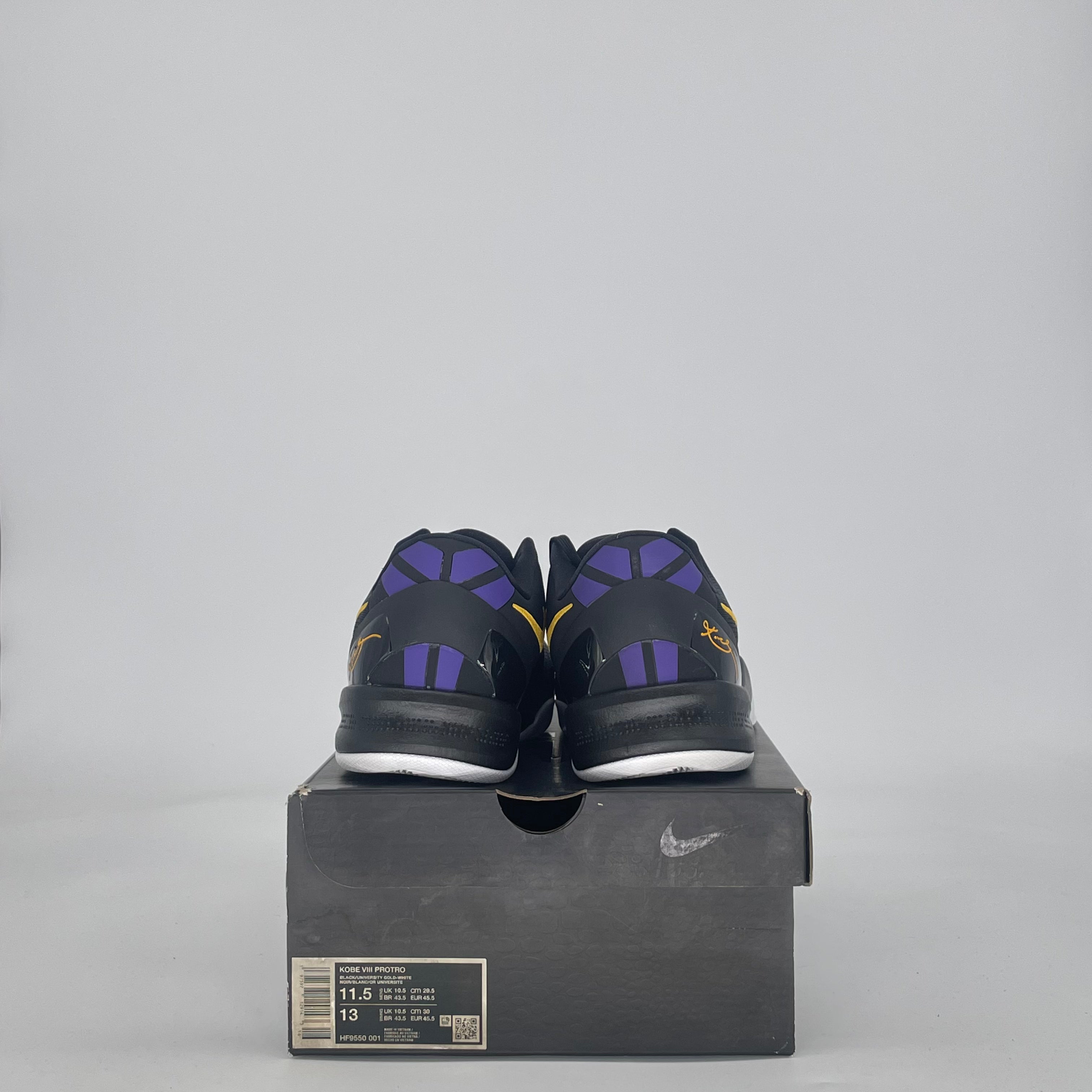 NIKE KOBE 8 PROTRO LAKERS AWAY HF9550-001 SIZE 11.5/13W