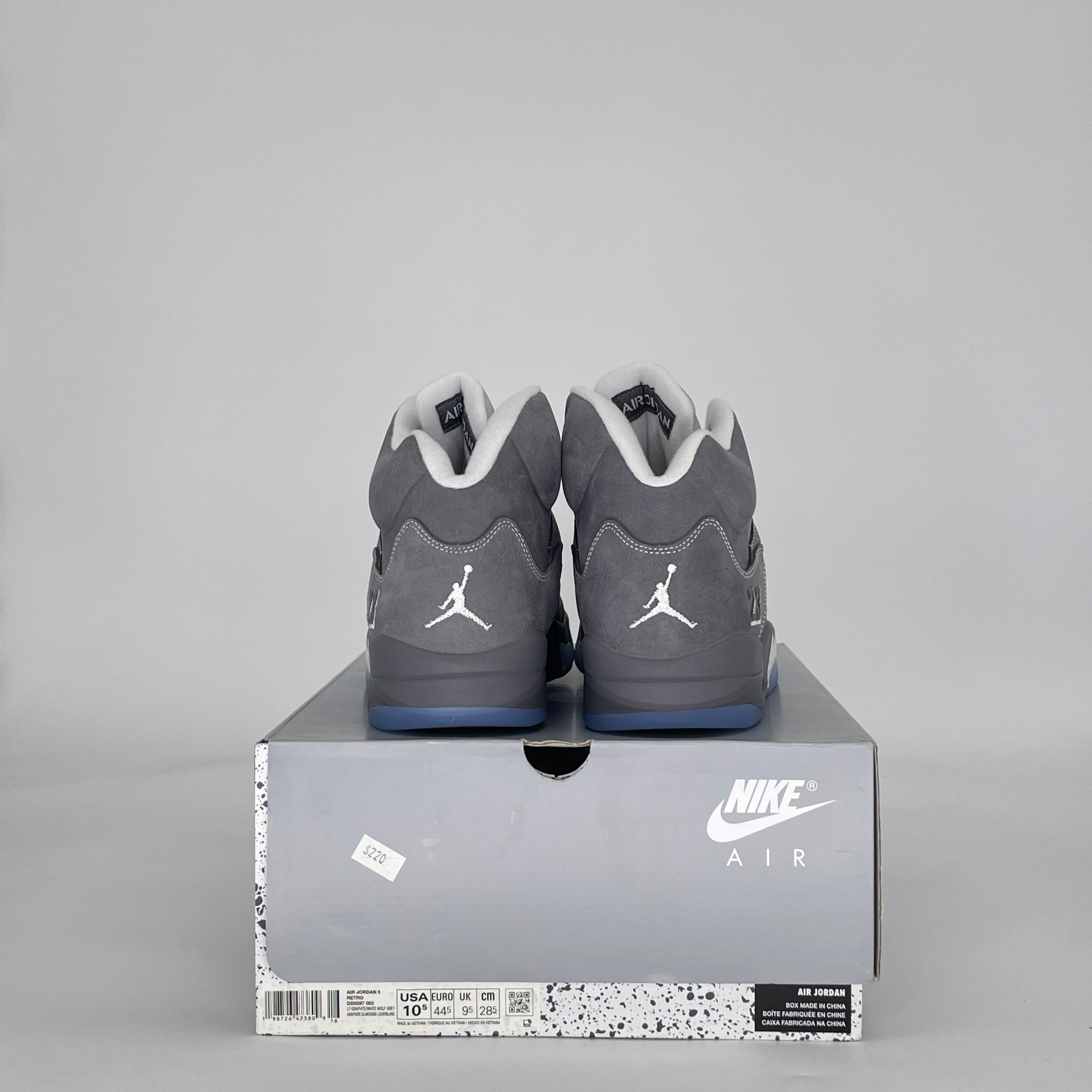 AIR JORDAN 5 WOLF GREY DD0587-002 SIZE 10.5/12W