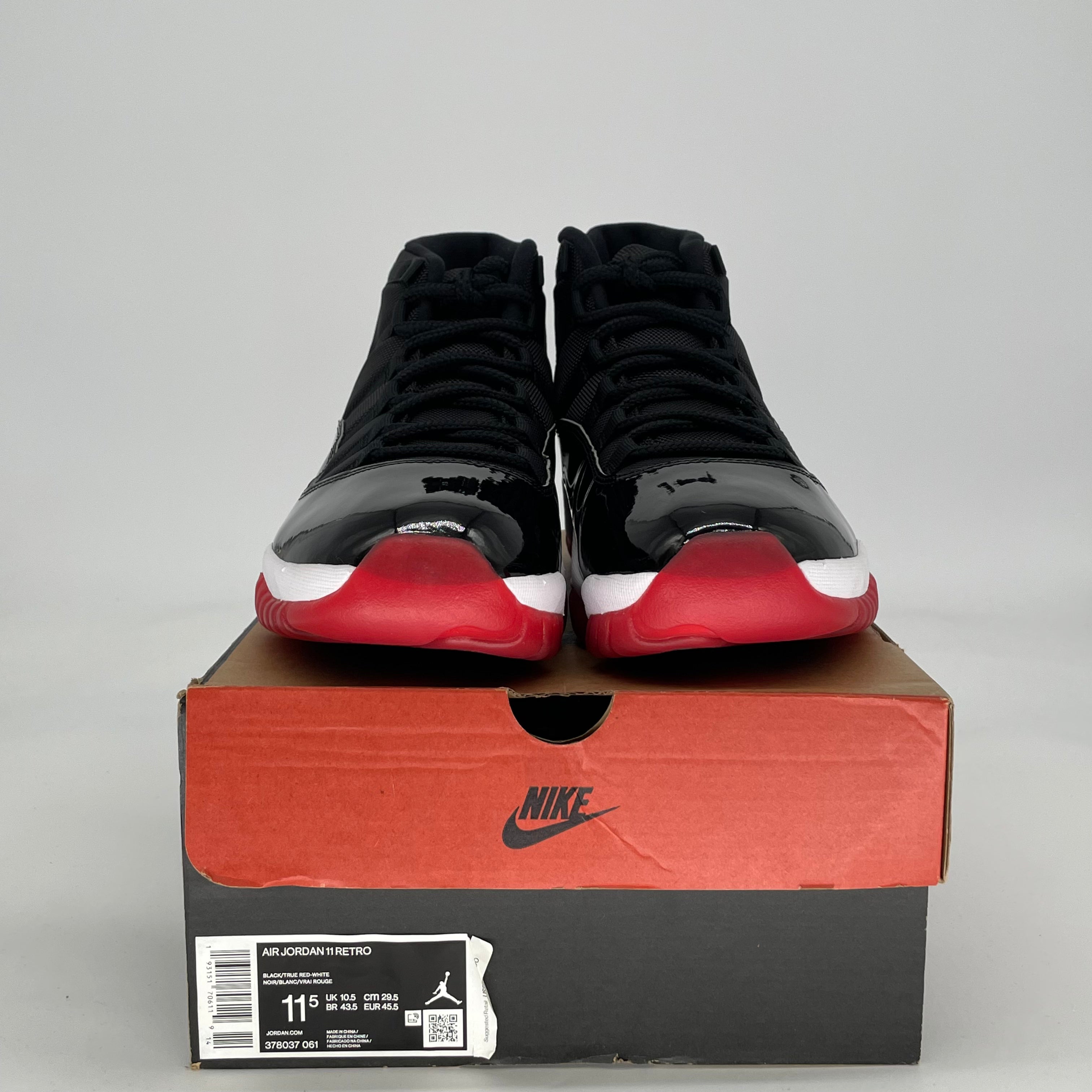 AIR JORDAN 11 PLAYOFFS BRED 378037-061 SIZE 11.5/13W