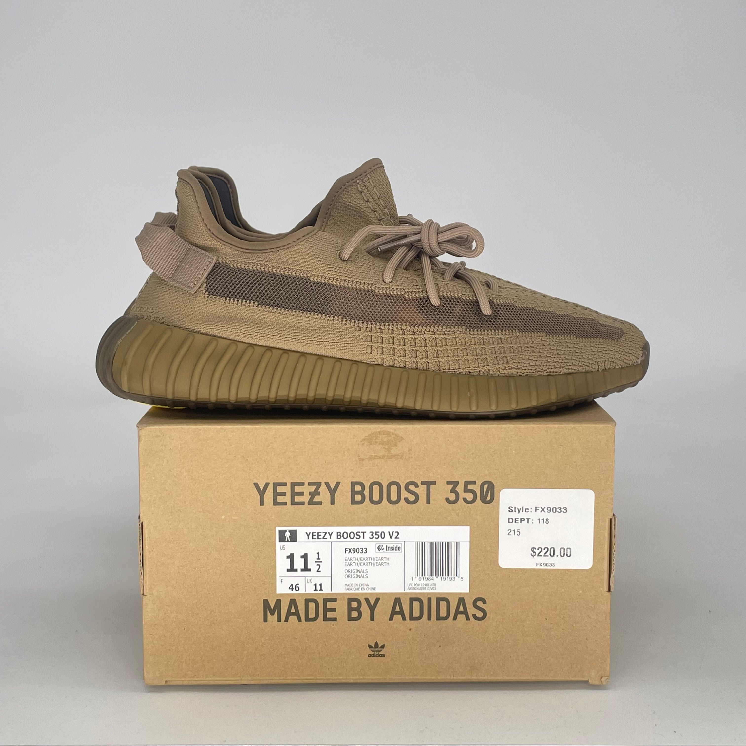 ADIDAS YEEZY BOOST 350 V2 EARTH FX9033 SIZE 11.5/13W