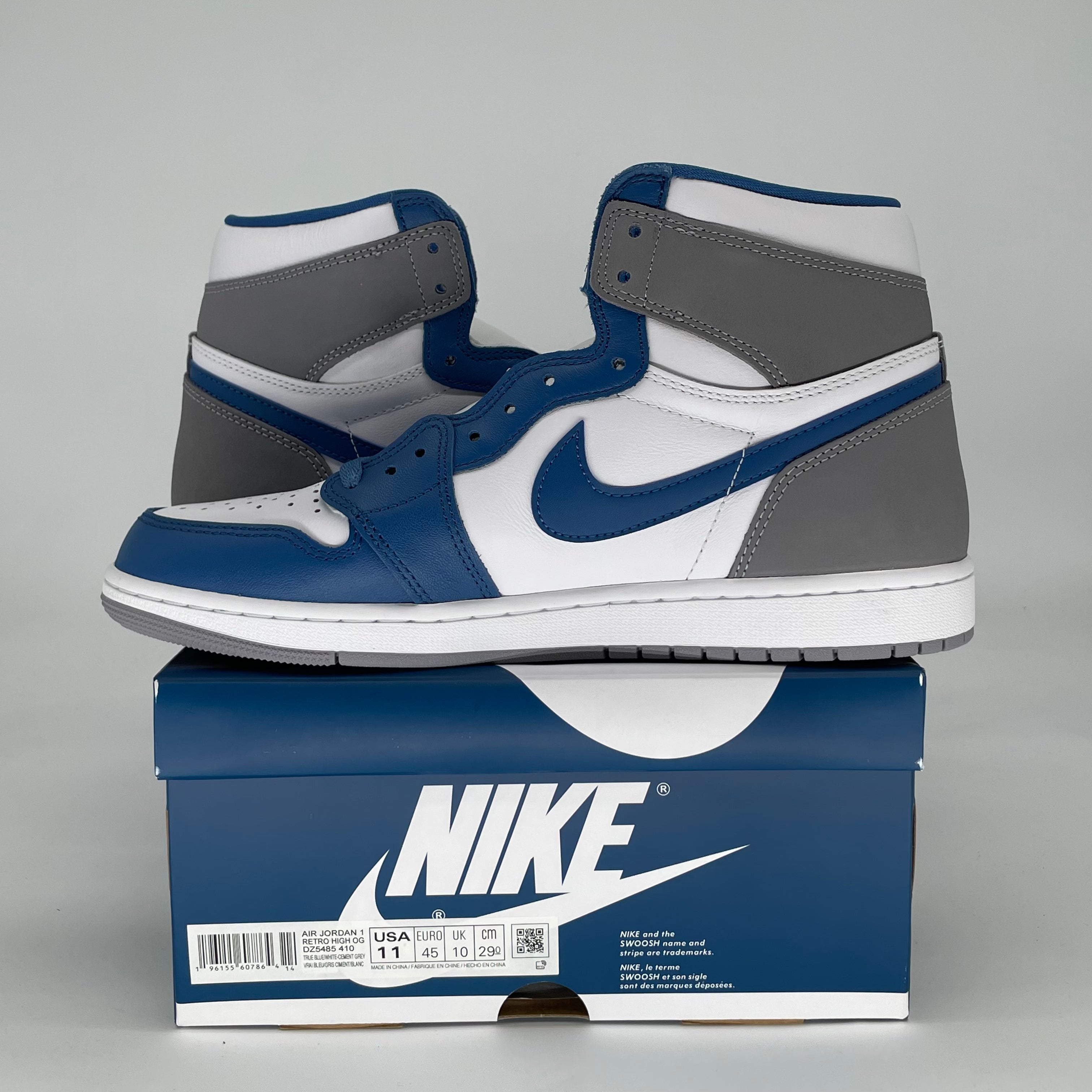 AIR JORDAN 1 TRUE BLUE DZ5485-410 SIZE 11/12.5W