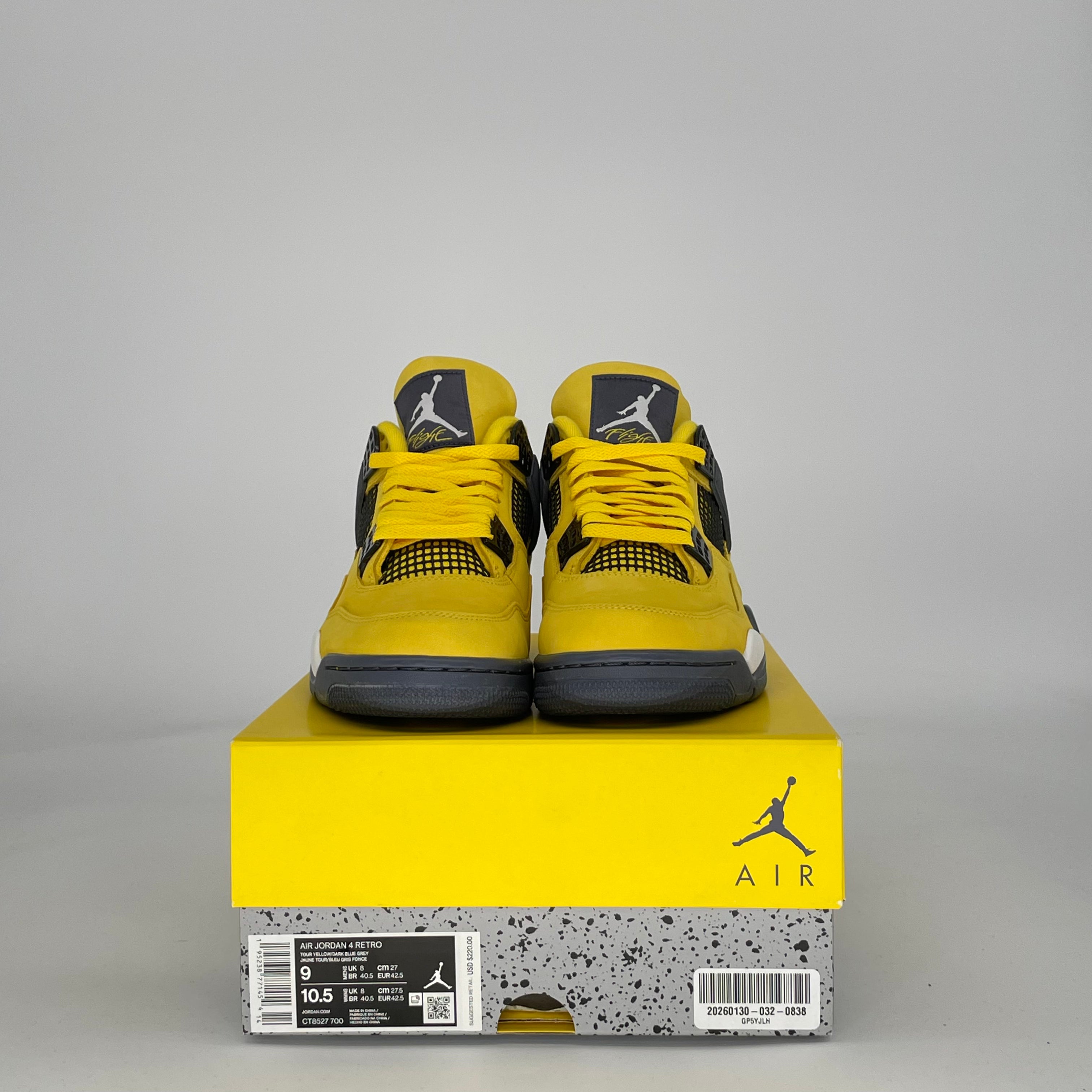 AIR JORDAN 4 LIGHTNING (2021) CT8527-700 SIZE 9/10.5W
