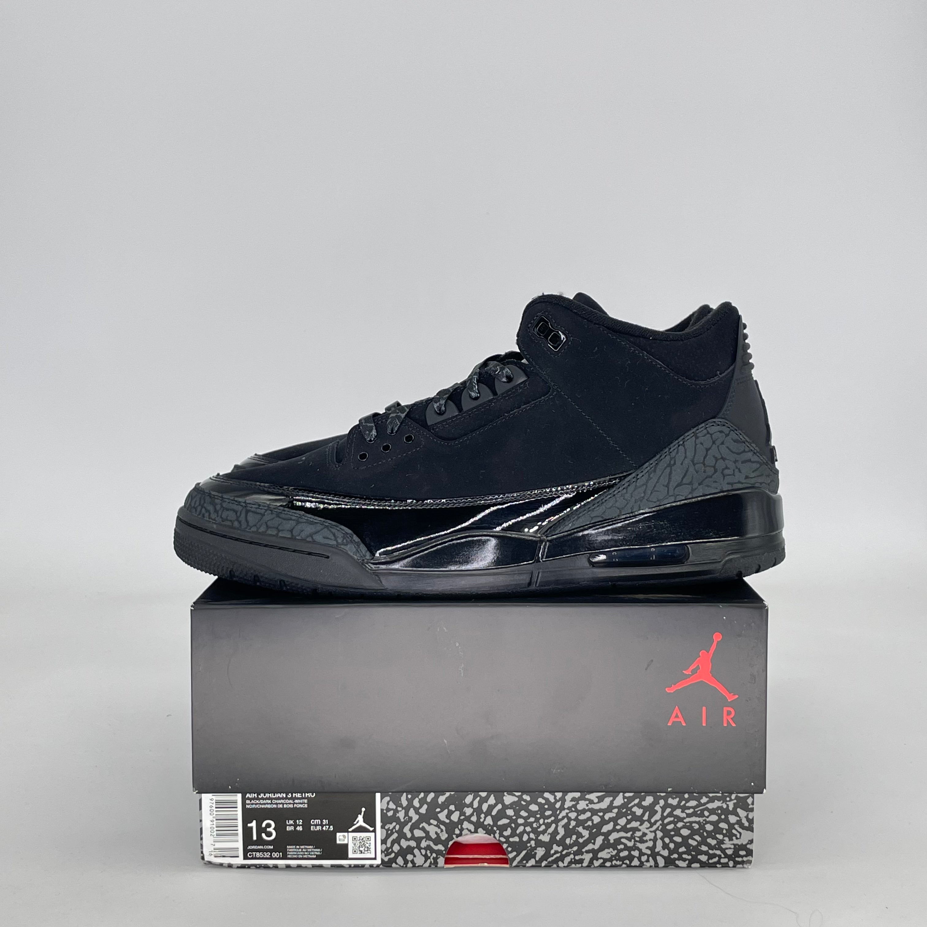 AIR JORDAN 3 BLACK CAT (2025) CT8532-001 SIZE 13/14.5W