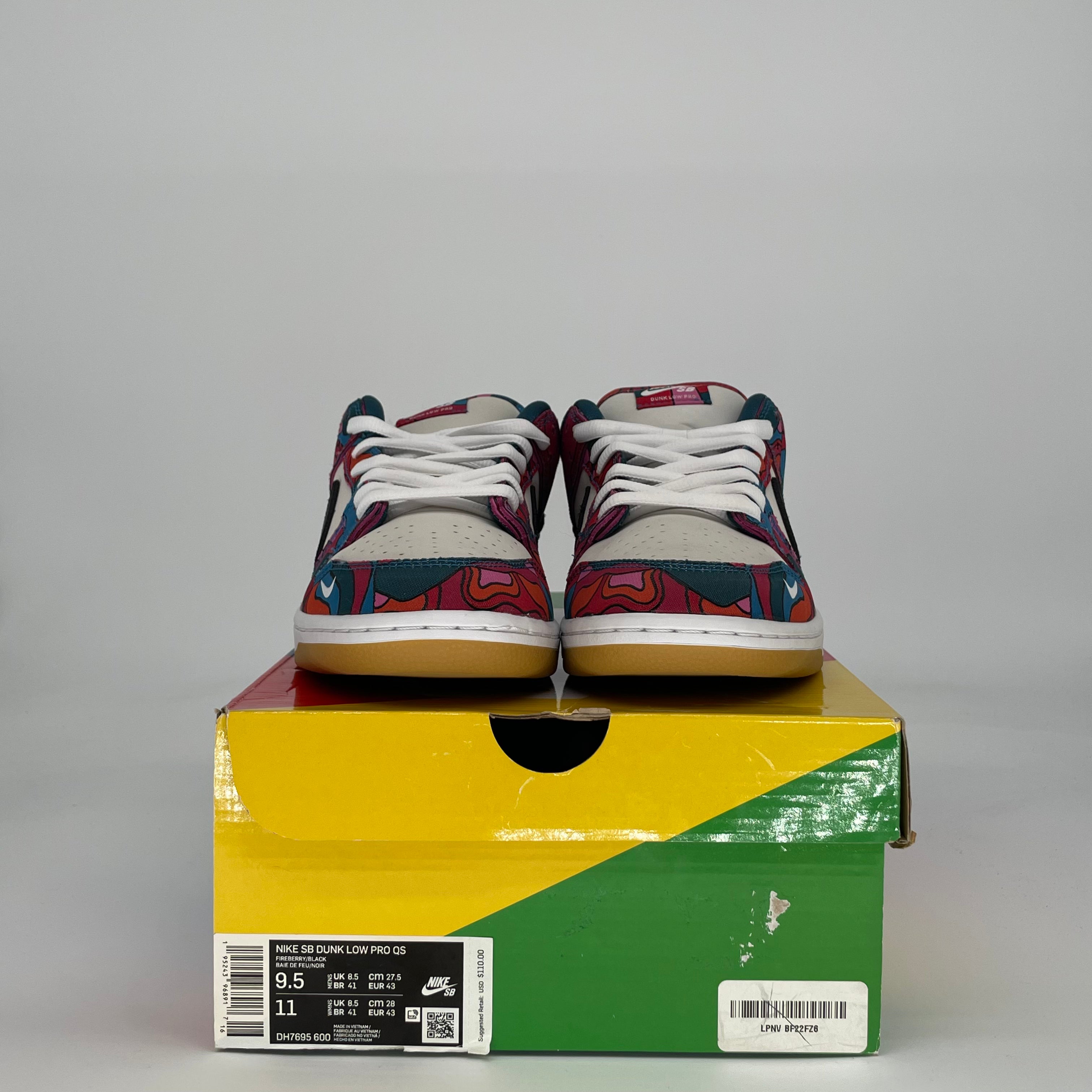 NIKE SB DUNK LOW PRO PARRA ABSTRACT ART DH7695-600 SIZE 9.5/11W
