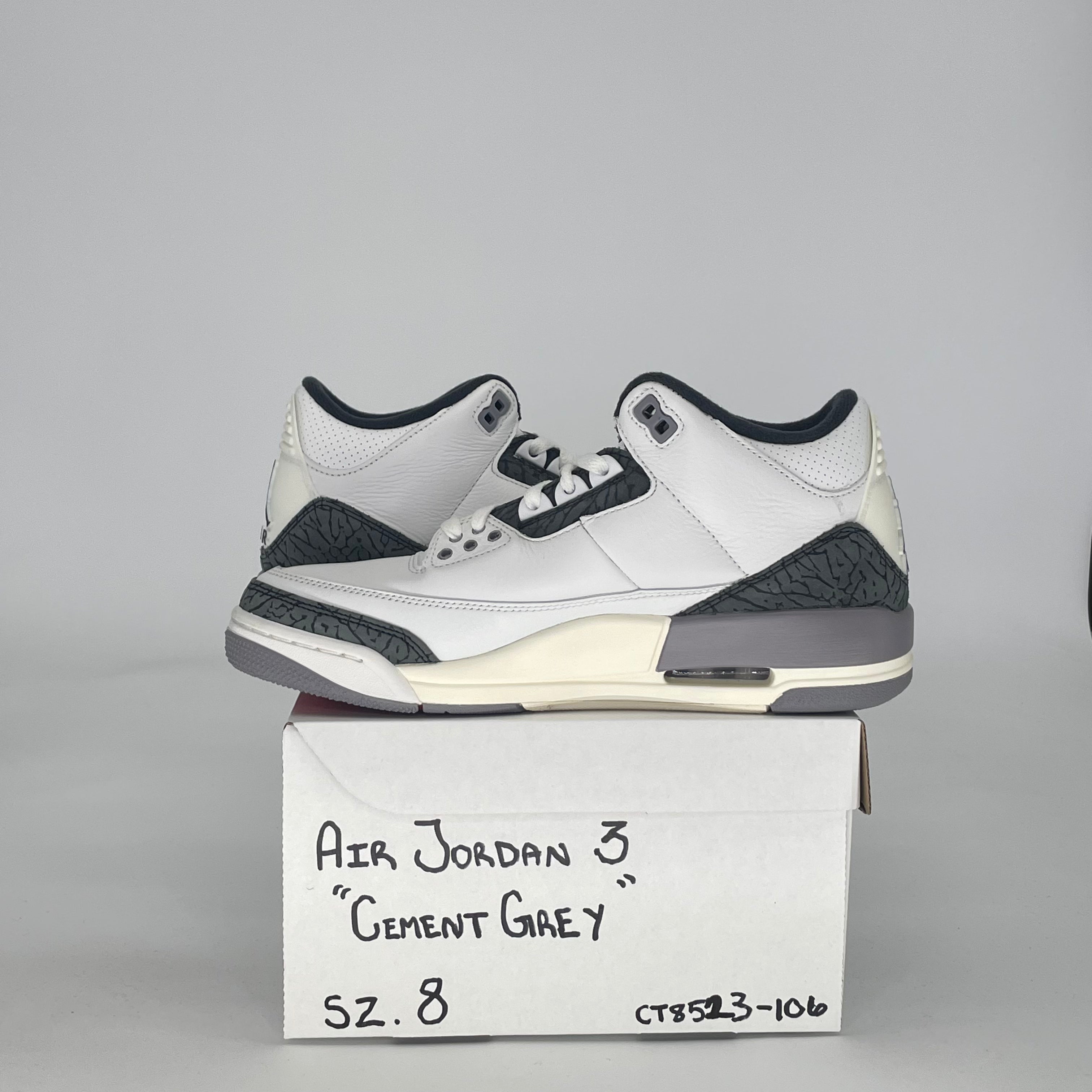 AIR JORDAN 3 CEMENT GREY CT8532-106 SIZE 8/9.5W