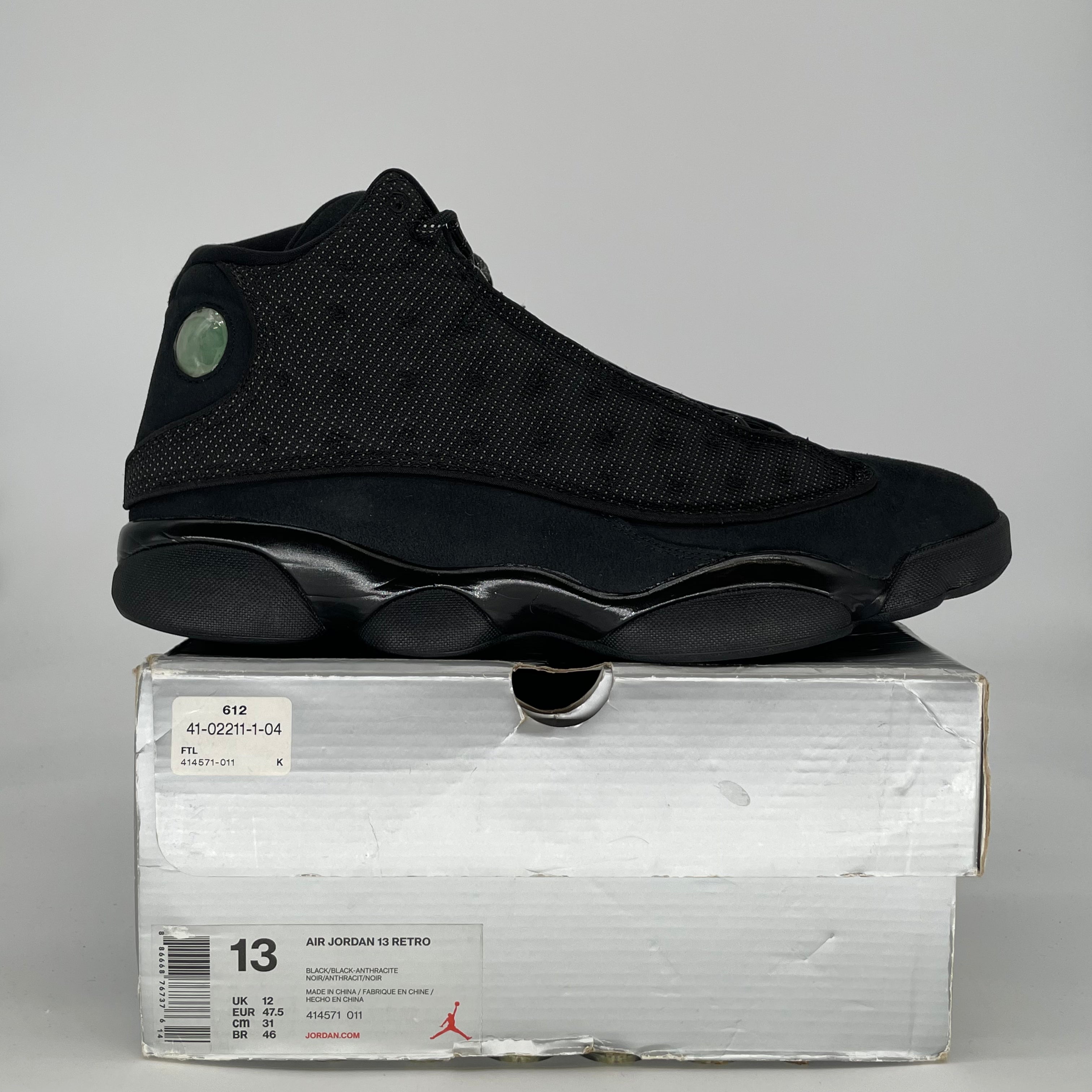 AIR JORDAN 13 BLACK CAT 414571-011 SIZE 13/14.5W
