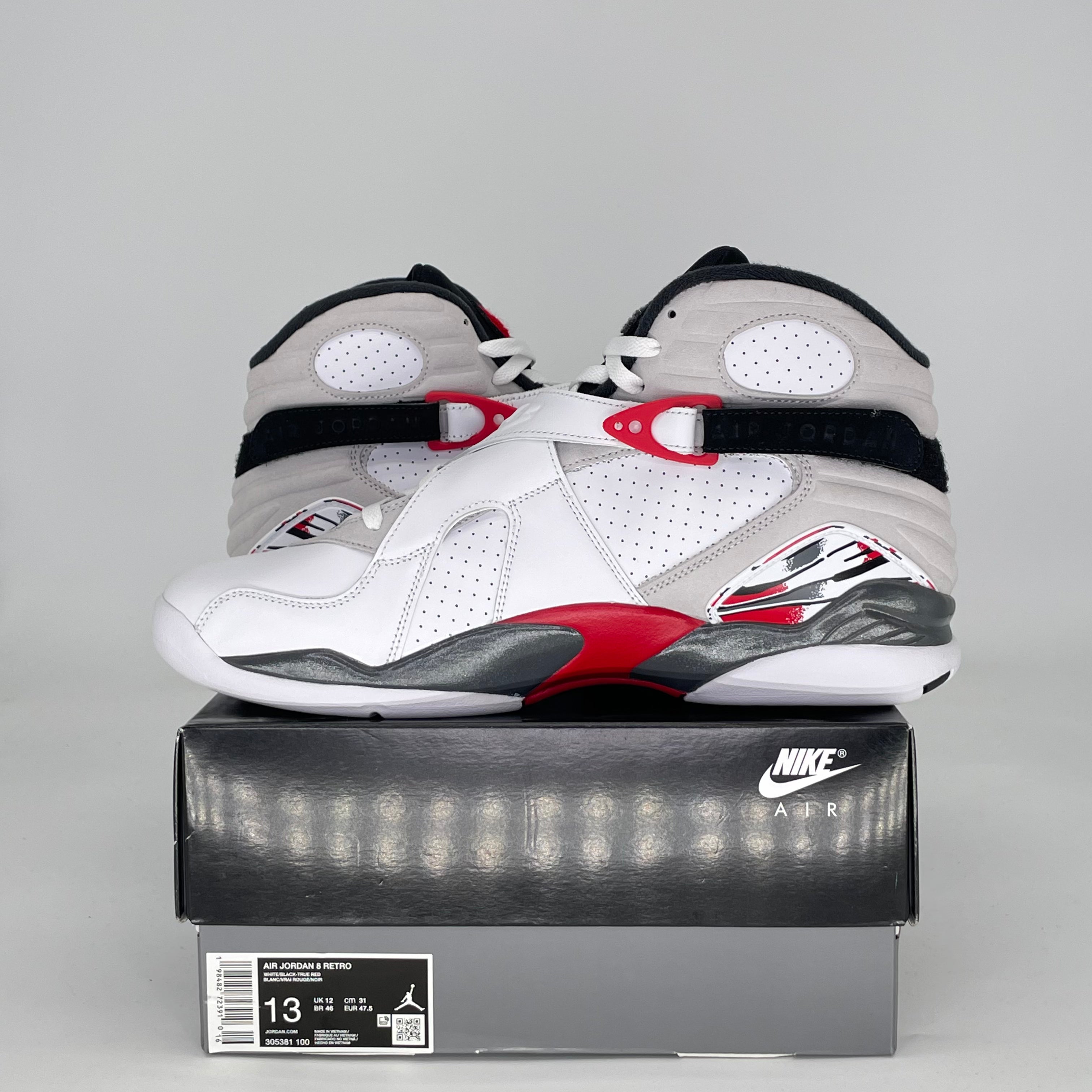 AIR JORDAN 8 WHITE TRUE RED BUGS BUNNY 305381-100 SIZE 13/14.5W
