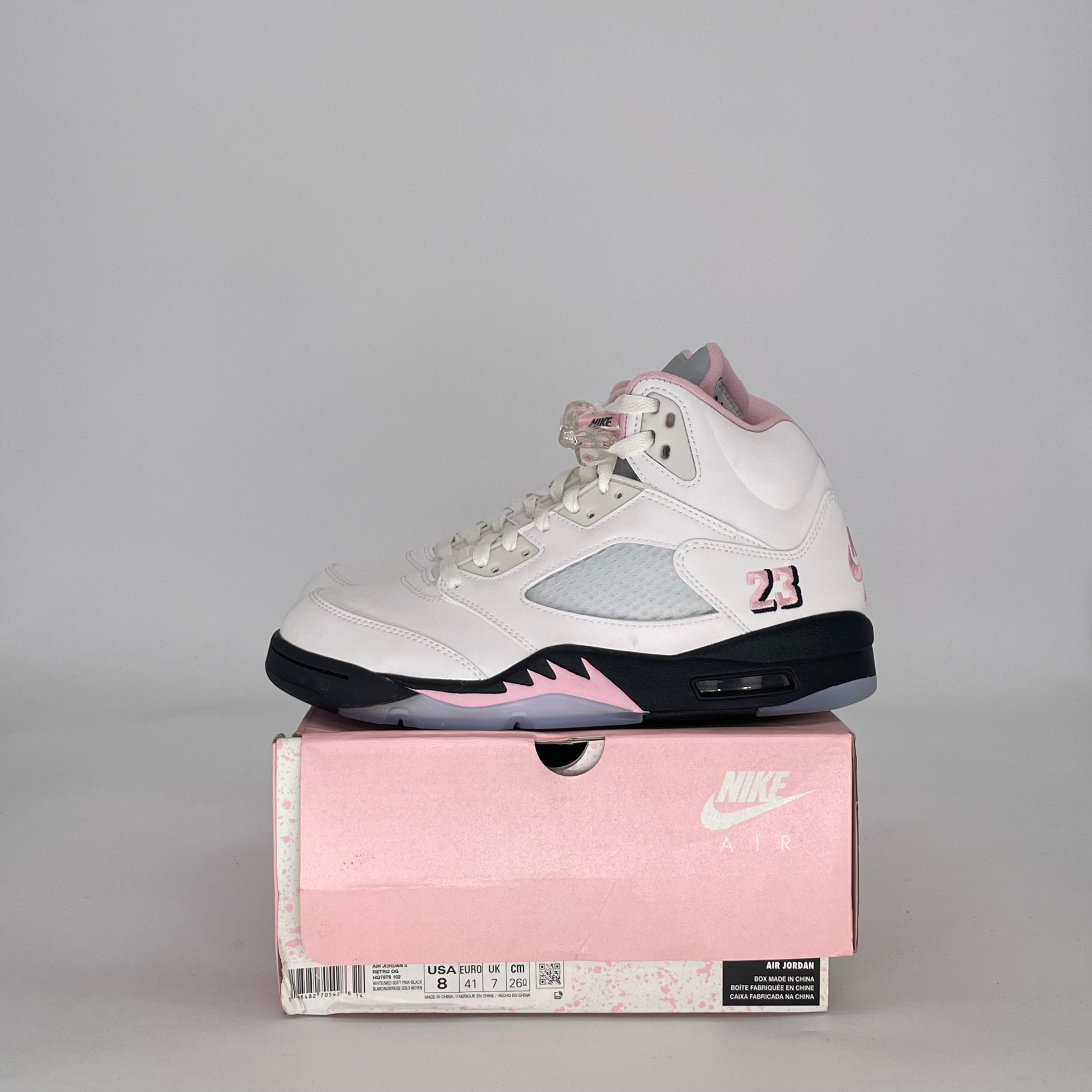 AIR JORDAN 5 MEDIUM SOFT PINK HQ7978-102 SIZE 8/9.5W