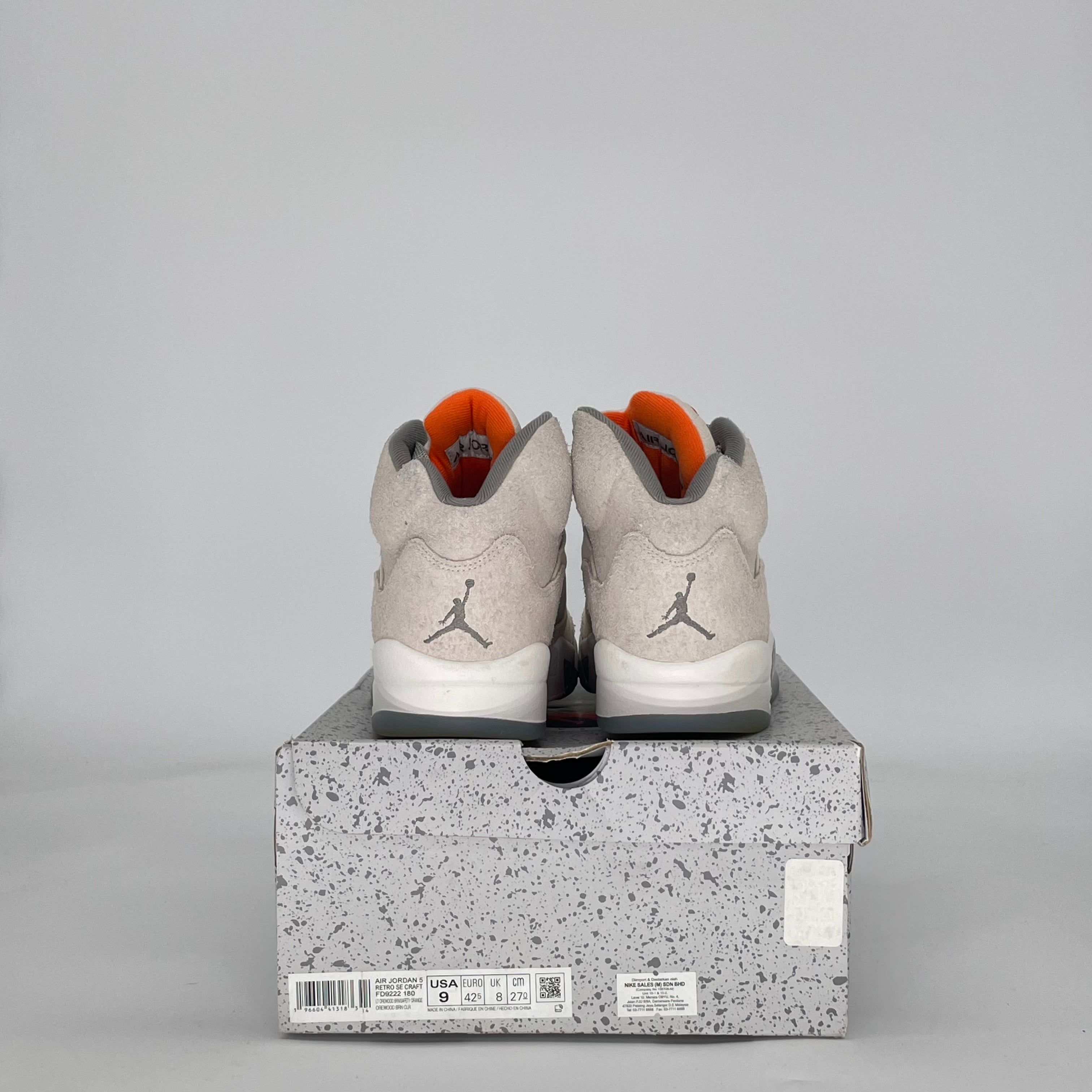 AIR JORDAN 5 CRAFT LIGHT OREWOOD BROWN FD9222-180 SIZE 9/10.5W