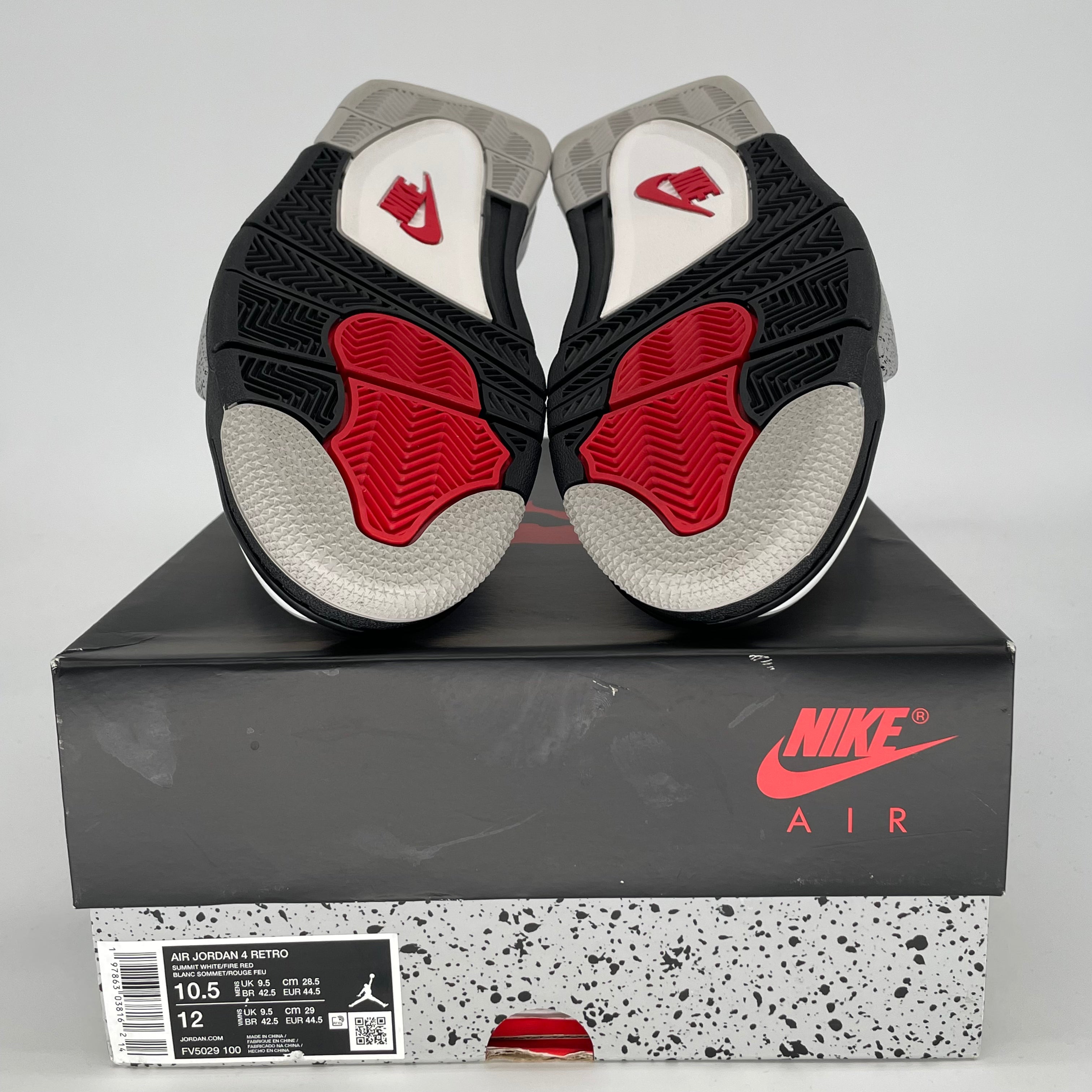 AIR JORDAN 4 WHITE CEMENT FV5029-100 SIZE 10.5/12W